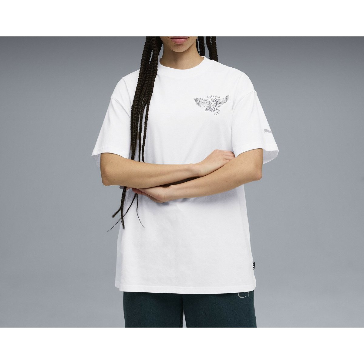 【プーマ/PUMA】のウィメンズ バスケットボール Hoops x ハリーポッター 半袖 Tシャツ インテリア・キッズ・メンズ・レディースファッション・服の通販 founy(ファニー) 　ファッション　Fashion　レディースファッション　Fashion for Women　トップス・カットソー　Cut & Sew Tops　シャツ・ブラウス・オフィスカジュアル　Elegant Blouses & Button-Ups　ロングTシャツ・Tシャツ　Longline T-Shirts & Tees　アクセサリー　Fashion Accessories　グラフィック　Graphic, Graphic Design　コレクション　Collection, Seasonal Line　フロント　Front, Front Design　半袖　Short Sleeve, Half Sleeve　PUMA White|ID: prp329100004837263 ipo3291000000035242494