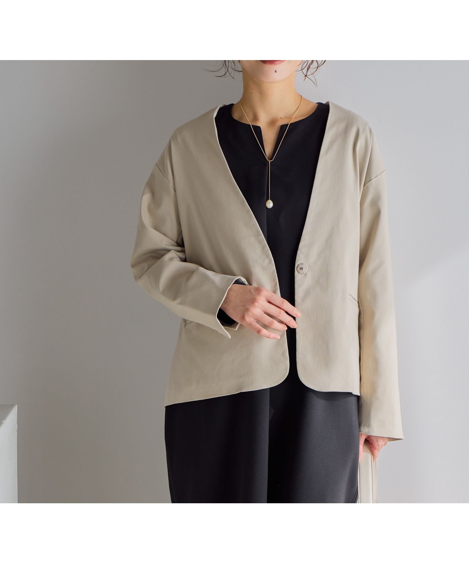 【スタディオ クリップ/studio CLIP】の【WEB限定】楽ストレッチボタンジャケット プラスサイズあり 《オケージョン2026SS》 インテリア・キッズ・メンズ・レディースファッション・服の通販 founy(ファニー) 　ファッション　Fashion　レディースファッション　Fashion for Women　アウター　Coat / Outerwear Collection　レディースジャケット・軽アウター　Jackets　オケージョン　Occasion Wear　今季　This Season, Current Season　ジャケット　Jacket, Outerwear　ストレッチ　Stretch, Stretchy Fabric　セットアップ　Set-Up, Coordinated Outfit　デニム　Denim, Jeans Material　人気　Popular, Best Seller　フォーマル　Formal, Dressy　ボーダー　Border, Stripe　ポケット　Pocket, Pocket Detail　おすすめ　Recommended / Our Picks　セレモニー　Ceremony　入学式　Entrance Ceremony　卒業式　Graduation Ceremony　結婚式　Wedding　2026年　2026　ライトベージュ52|ID: prp329100004837271 ipo3291000000035242584