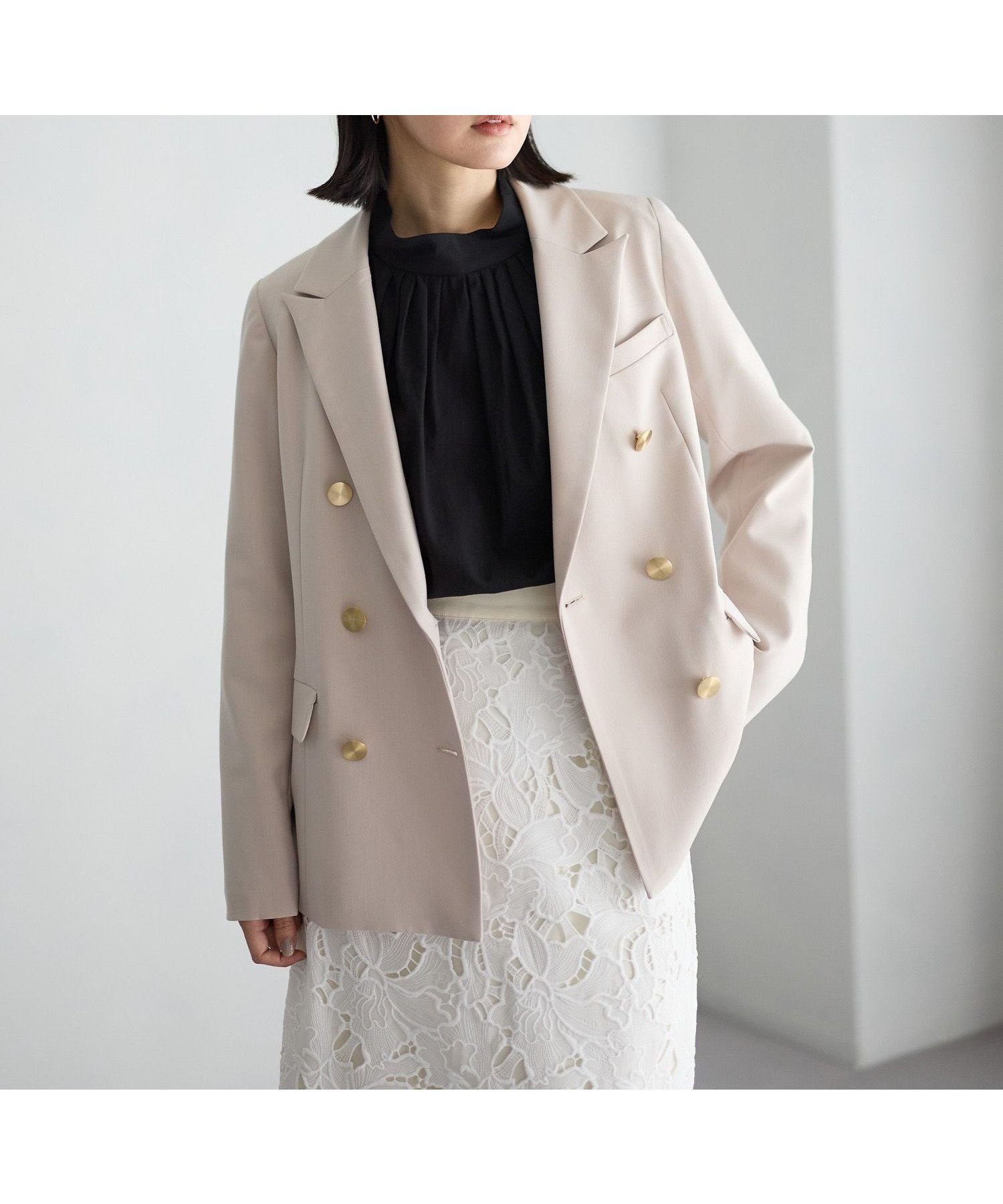 【アンデミュウ/Andemiu】のキンボタンジャケット インテリア・キッズ・メンズ・レディースファッション・服の通販 founy(ファニー) 　ファッション　Fashion　レディースファッション　Fashion for Women　アウター　Coat / Outerwear Collection　レディースジャケット・軽アウター　Jackets　ジャケット　Jacket, Outerwear　ビジネス 仕事 通勤　Business / Work / Commuting　春　Spring　ライトベージュ|ID: prp329100004837281 ipo3291000000035242662