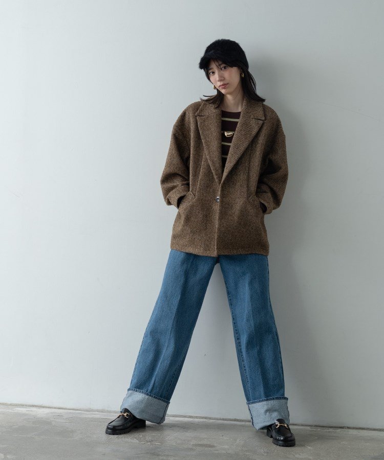 【インディヴィ/INDIVI】のネップツイードコクーンジャケット インテリア・キッズ・メンズ・レディースファッション・服の通販 founy(ファニー) 　ファッション　Fashion　レディースファッション　Fashion for Women　アウター　Coat / Outerwear Collection　レディースジャケット・軽アウター　Jackets　おすすめ　Recommended / Our Picks　インナー　Innerwear　タートルネック　Turtleneck, High Neck　ツイル　Twist, Twisted Detail　トレンド　Trend, Trending Now　バランス　Balance, Style Balance　モダン　Modern, Contemporary　リラックス　Relax, Relaxed Fit　ワイド　Wide, Wide Fit　モカブラウン|ID: prp329100004837282 ipo3291000000035242680