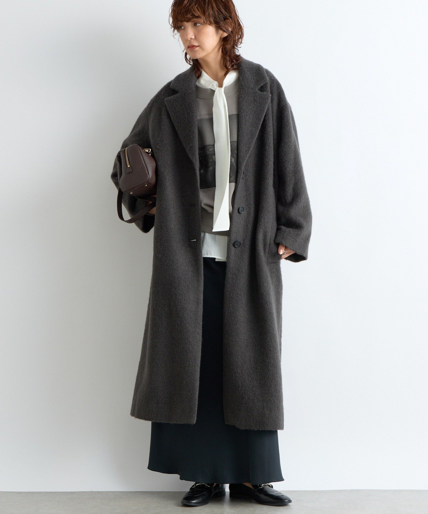 【リヴドロワ/RIVE DROITE】の【柔らかな質感】シャギーロングチェスターコート インテリア・キッズ・メンズ・レディースファッション・服の通販 founy(ファニー) 　ファッション　Fashion　レディースファッション　Fashion for Women　アウター　Coat / Outerwear Collection　コート・ロングコート・ピーコート　Long Coats, Peacoats & More　チェスターコート・ロング丈アウター　Chester Coats / Chesterfield Long Coats　アクリル　Acrylic Material　スウェット / スエット　Sweatshirt, Sweatwear　ポケット　Pocket, Pocket Detail　ロング　Long, Long-Length　再入荷　Restock / Back in Stock　おすすめ　Recommended / Our Picks　ブラウン|ID: prp329100004837293 ipo3291000000035242933