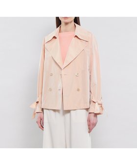 【エポカ/EPOCA】のライトメモリータフタ ショートトレンチコート 人気、トレンドファッション・服の通販 founy(ファニー) ファッション Fashion レディースファッション Fashion for Women アウター Coat / Outerwear Collection コート・ロングコート・ピーコート Long Coats, Peacoats & More トレンチコート / 春秋の定番アウター Trench Coats おすすめ Recommended / Our Picks イタリア Italy シャンブレー Chambray, Denim-Like Fabric ショート Short, Short Length タフタ Taffeta, Structured Fabric ダブル Double, Double-Breasted ドロップ Drop Shoulder, Dropped Style リボン Ribbon, Bow エレガント 上品 Elegant 春 Spring 秋 Autumn 軽量 Lightweight, Ultra Light |ID:prp329100004837356