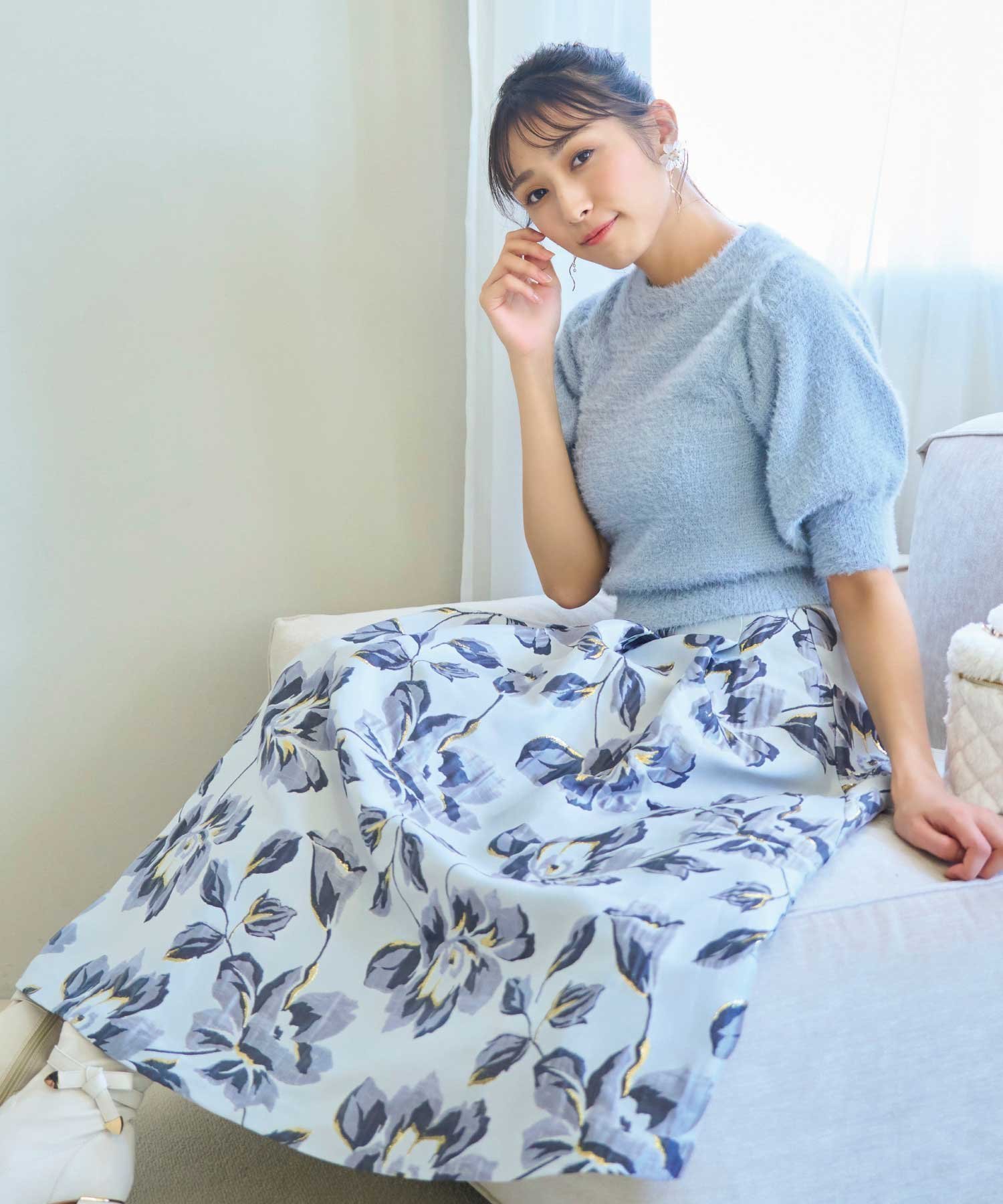 【ノエラ/Noela】の光沢ジャガードスカート インテリア・キッズ・メンズ・レディースファッション・服の通販 founy(ファニー) 　ファッション　Fashion　レディースファッション　Fashion for Women　スカート　Skirts　トレンド　Trend, Trending Now　ポケット　Pocket, Pocket Detail　グレー|ID: prp329100004837409 ipo3291000000035244187