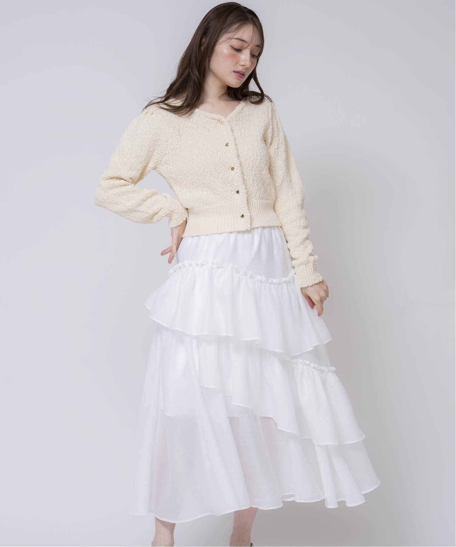 【ノエラ/Noela】のシアーティアードスカート 人気、トレンドファッション・服の通販 founy(ファニー) 　ファッション　Fashion　レディースファッション　Fashion for Women　スカート　Skirts　ティアードスカート　Tiered Skirts　シアー　Sheer, See-Through　スウェット / スエット　Sweatshirt, Sweatwear　ダウン　Down, Puffer　ティアードスカート　Tiered Skirt, Flounced Skirt　フェミニン　Feminine, Girly　ポケット　Pocket, Pocket Detail　ワッシャー　Washer, Crinkled Finish　 other-1|ID: prp329100004837435 ipo3291000000035244531