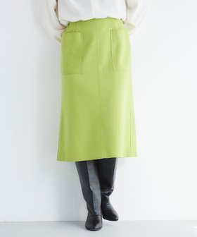 【ルクールブラン/le.coeur blanc】のジャージーメルトントラペーズスカート 人気、トレンドファッション・服の通販 founy(ファニー) ファッション Fashion レディースファッション Fashion for Women スカート Skirts おすすめ Recommended / Our Picks なめらか Smooth, Silky Texture ポケット Pocket, Pocket Detail メルトン Melton, Heavy Wool |ID:prp329100004837448