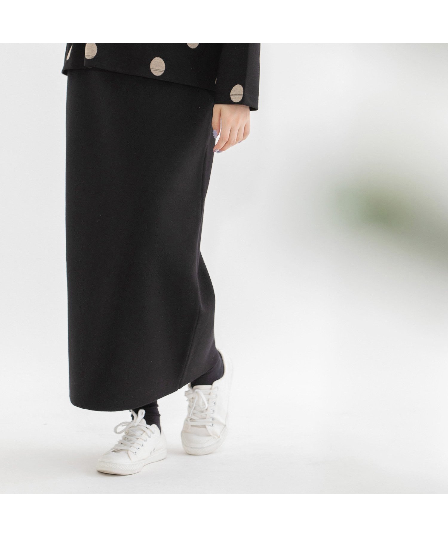 【プードゥドゥ/POU DOU DOU】のミラノリブストレートマキシスカート インテリア・キッズ・メンズ・レディースファッション・服の通販 founy(ファニー) 　ファッション　Fashion　レディースファッション　Fashion for Women　スカート　Skirts　シンプル　Simple, Minimal　ストレート　Straight, Straight Cut　スマート　Smart, Elegant　スリット　Slit, Slit Detail　フォルム　Silhouette, Form　ミラノリブ　Milano Rib, Milano Stitch　リラックス　Relax, Relaxed Fit　ブラック|ID: prp329100004837449 ipo3291000000035244695