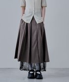 【ビーフラット/bflat】のヘザーツイルレースレイヤードスカート 人気、トレンドファッション・服の通販 founy(ファニー) ファッション Fashion レディースファッション Fashion for Women スカート Skirts シンプル Simple, Minimal スリット Slit, Slit Detail トレンド Trend, Trending Now フレア Flare, Flared プリーツ Pleats, Pleated ポケット Pocket, Pocket Detail レース Lace, Lace Fabric thumbnail ブラウン|ID: prp329100004837451 ipo3291000000035244719