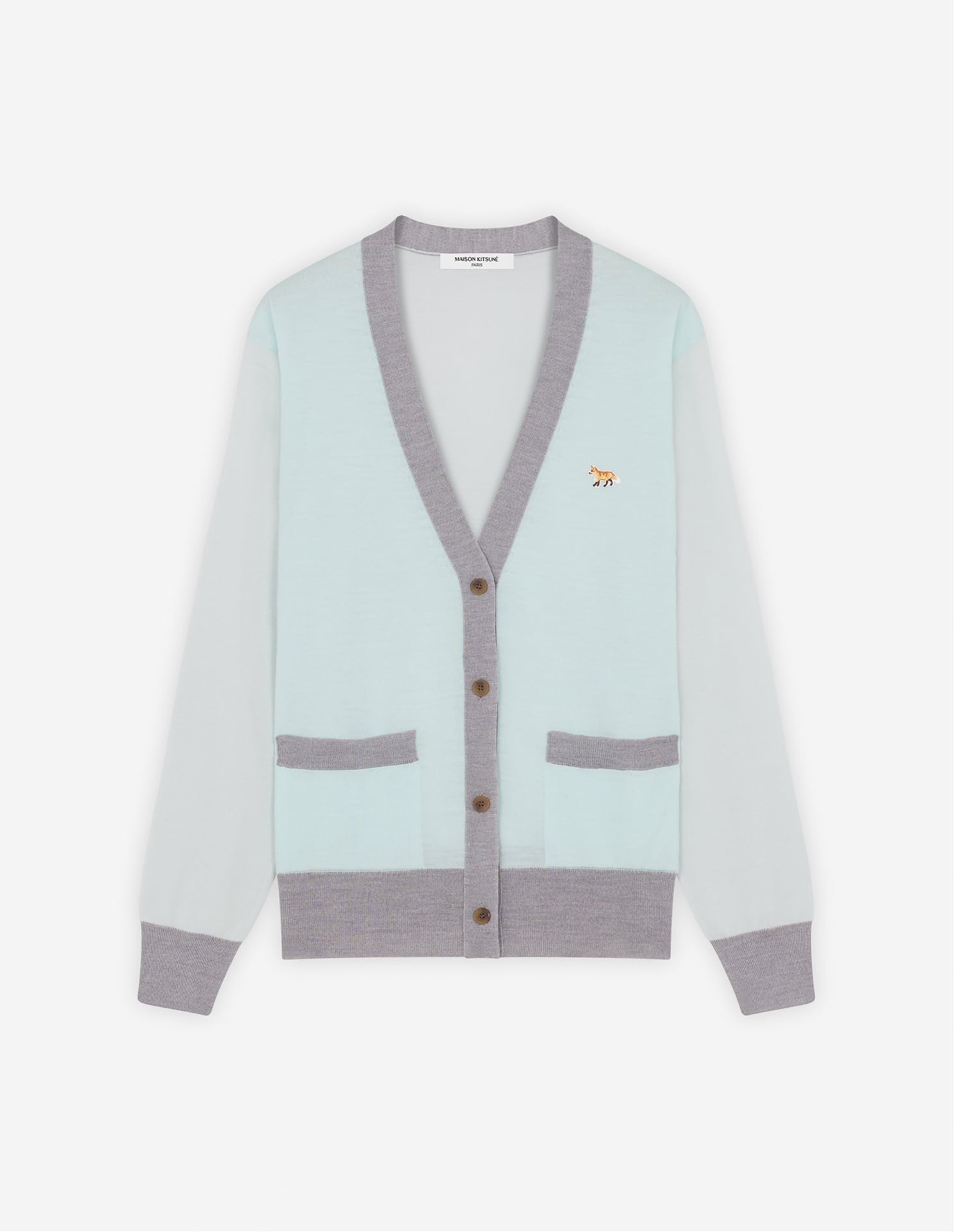 【メゾンキツネ アーカイブス/MAISON KITSUNE ARCHIVES】の【公式】Maison Kitsune BABY FOX PATCH REGULAR CARDIGAN インテリア・キッズ・メンズ・レディースファッション・服の通販 founy(ファニー) 　ファッション　Fashion　レディースファッション　Fashion for Women　トップス・カットソー　Cut & Sew Tops　カーディガン・羽織り　Layered Style Cardigans　カーディガン　Cardigan, Knitwear　長袖　Long Sleeve, Full Sleeve　パッチ　Patch, Appliqué　フロント　Front, Front Design　ブロック　Block, Solid Block Pattern　ポケット　Pocket, Pocket Detail　PEPPERMINT|ID: prp329100004837478 ipo3291000000035245053