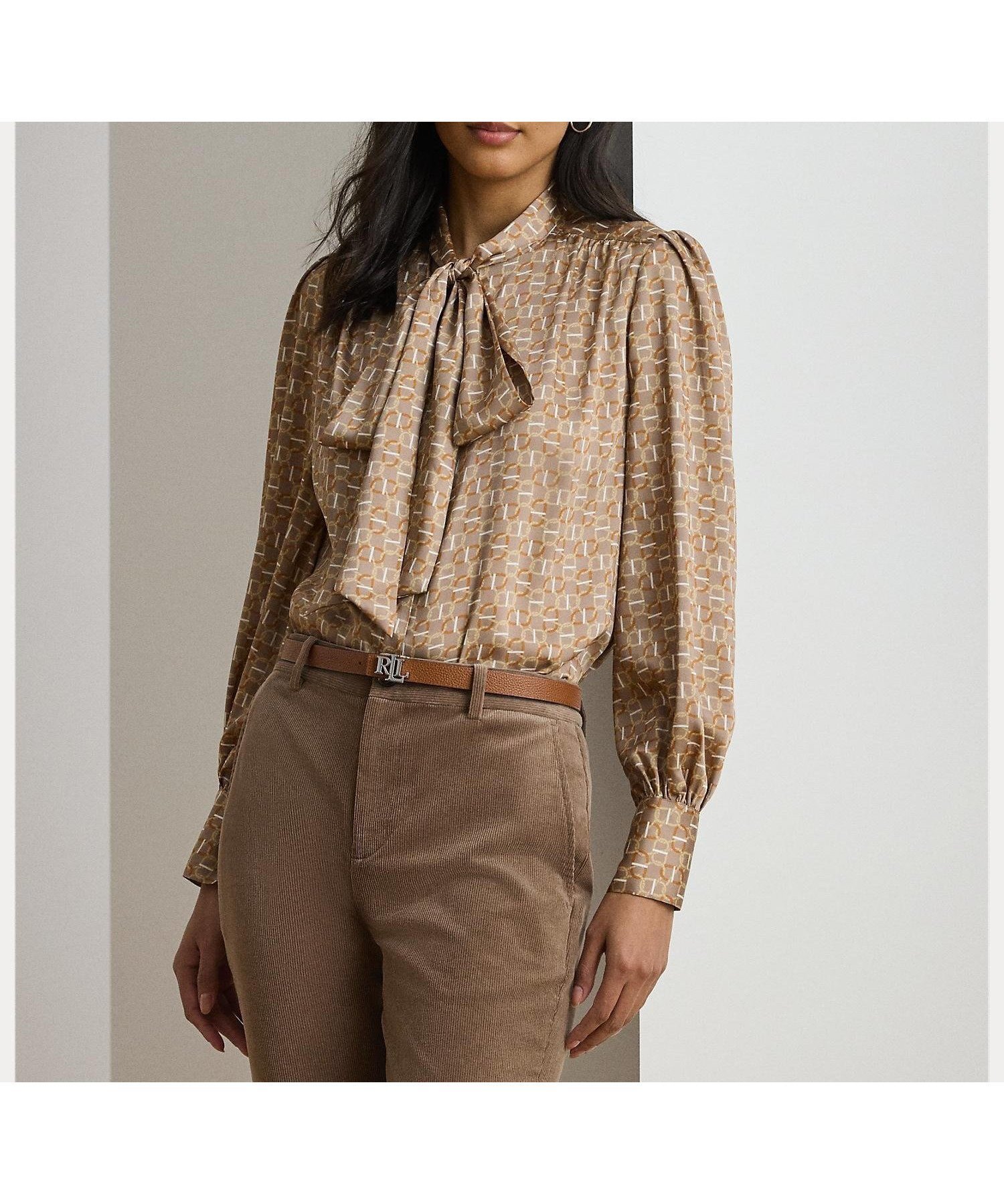 【ラルフローレン/RALPH LAUREN】のジオプリント ツイル タイネック ブラウス 人気、トレンドファッション・服の通販 founy(ファニー) 　ファッション　Fashion　レディースファッション　Fashion for Women　トップス・カットソー　Cut & Sew Tops　シャツ・ブラウス・オフィスカジュアル　Elegant Blouses & Button-Ups　カフス　Cuff Design　シャーリング　Shirring, Ruched　シルク　Silk, 100% Silk　スリーブ　Sleeve, Long Sleeve / Short Sleeve　ツイル　Twist, Twisted Detail　ドレープ　Drape, Draping Fabric　フィット　Fit, Slim Fit　フロント　Front, Front Design　ブルゾン　Blouson, Bomber Jacket　プリント　Print, Printed Pattern　プリーツ　Pleats, Pleated　メタル　Metal, Metal Parts　ヨーク　Yoke, Yoke Design　リラックス　Relax, Relaxed Fit　長袖　Long Sleeve, Full Sleeve　 other-1|ID: prp329100004837481 ipo3291000000035245083