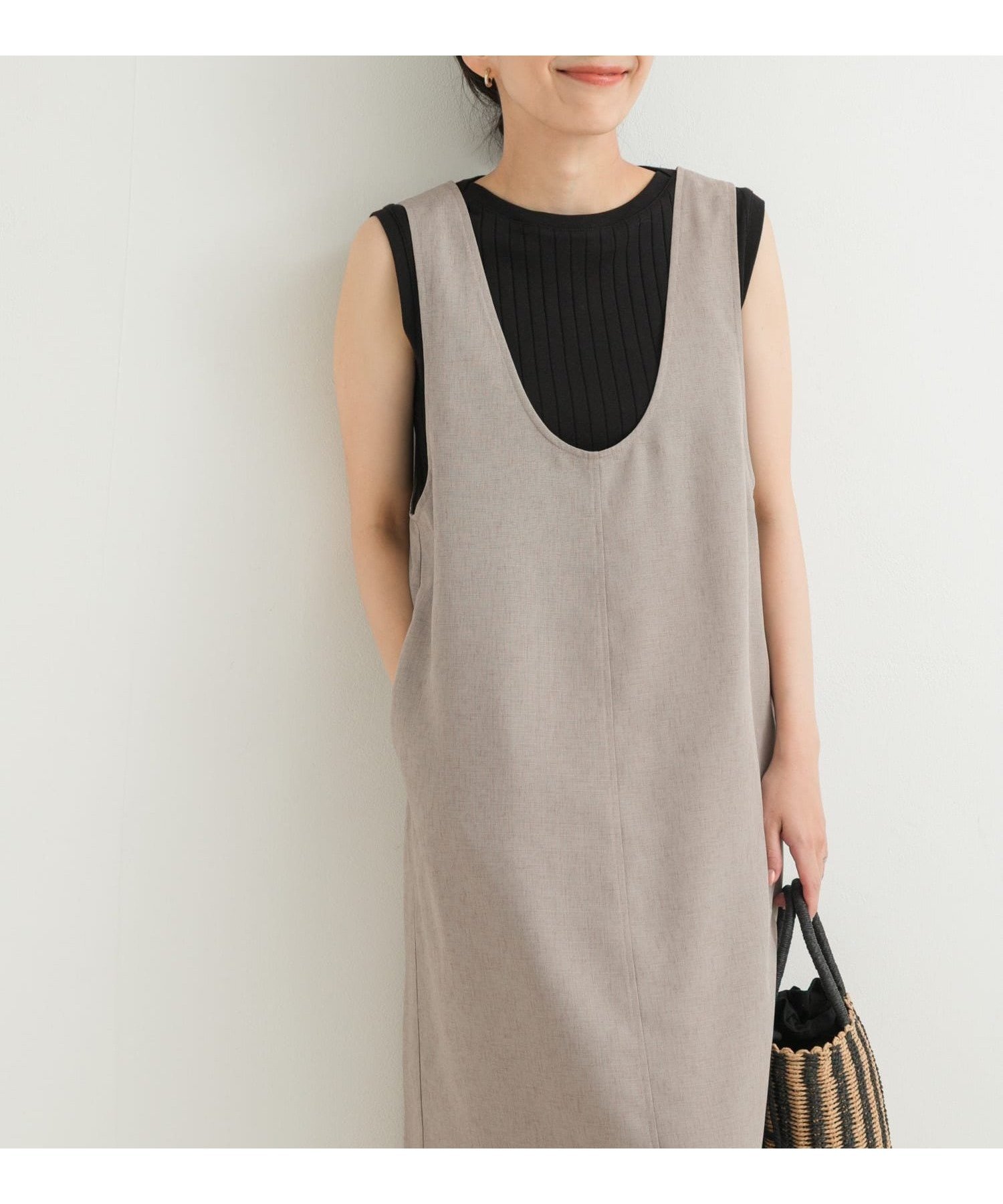 【アーバンリサーチ ドアーズ/URBAN RESEARCH DOORS】のドライタッチUネックジャンパースカート 人気、トレンドファッション・服の通販 founy(ファニー) 　ファッション　Fashion　レディースファッション　Fashion for Women　スカート　Skirts　2025年　2025　2025春夏・S/S　Spring/Summer 2025 SS25　インナー　Innerwear　ロング　Long, Long-Length　エレガント 上品　Elegant　夏　Summer　S/S・春夏　SS, Spring/Summer, Warm Season　 other-1|ID: prp329100004837482 ipo3291000000035245110