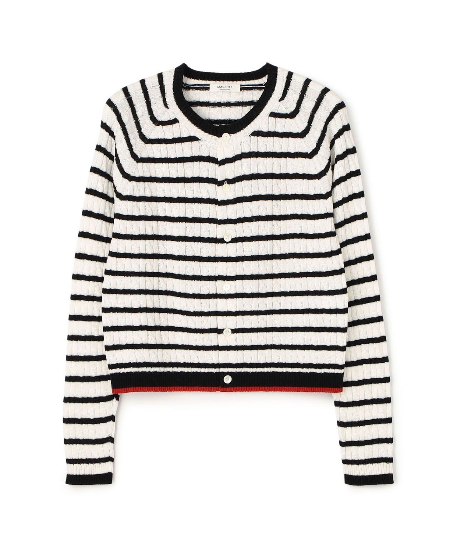 【トゥモローランド/TOMORROWLAND】のギザケーブル クルーネックカーディガン インテリア・キッズ・メンズ・レディースファッション・服の通販 founy(ファニー) 　ファッション　Fashion　レディースファッション　Fashion for Women　トップス・カットソー　Cut & Sew Tops　カーディガン・羽織り　Layered Style Cardigans　インナー　Innerwear　カーディガン　Cardigan, Knitwear　コンパクト　Compact, Small Size　シルケット　Silket, Silky Cotton　ジャケット　Jacket, Outerwear　スリーブ　Sleeve, Long Sleeve / Short Sleeve　フロント　Front, Front Design　ロング　Long, Long-Length　エレガント 上品　Elegant　定番　Standard, Basic Item　18 ブラック系|ID: prp329100004837524 ipo3291000000035245637