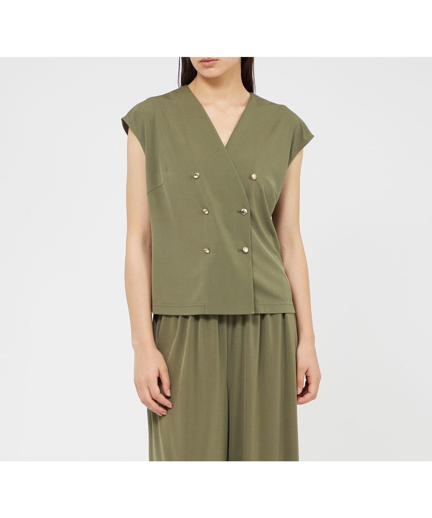 【エポカ/EPOCA】のトリアセテートジャージー ダブルブレストコンパクトジレ 人気、トレンドファッション・服の通販 founy(ファニー) 　ファッション　Fashion　レディースファッション　Fashion for Women　アウター　Coat / Outerwear Collection　トップス・カットソー　Cut & Sew Tops　ベスト&ジレ / 重ね着スタイル　Vests & Gilets　おすすめ　Recommended / Our Picks　コンパクト　Compact, Small Size　ストレッチ　Stretch, Stretchy Fabric　スリーブ　Sleeve, Long Sleeve / Short Sleeve　ダブル　Double, Double-Breasted　トレンド　Trend, Trending Now　ドレープ　Drape, Draping Fabric　フレンチ　French, French Style　エレガント 上品　Elegant　夏　Summer　春　Spring　秋　Autumn　 other-1|ID: prp329100004837529 ipo3291000000035245708