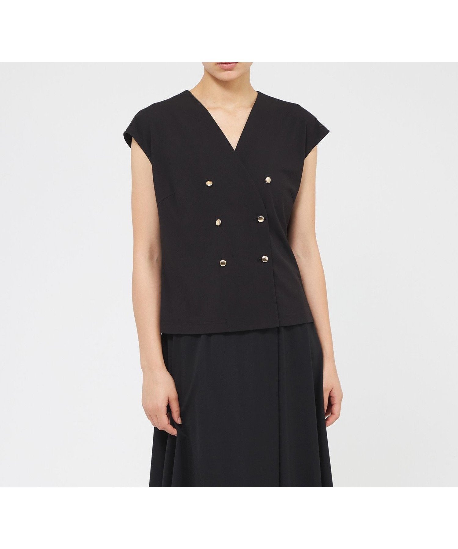 【エポカ/EPOCA】のトリアセテートジャージー ダブルブレストコンパクトジレ インテリア・キッズ・メンズ・レディースファッション・服の通販 founy(ファニー) 　ファッション　Fashion　レディースファッション　Fashion for Women　アウター　Coat / Outerwear Collection　トップス・カットソー　Cut & Sew Tops　ベスト&ジレ / 重ね着スタイル　Vests & Gilets　おすすめ　Recommended / Our Picks　コンパクト　Compact, Small Size　ストレッチ　Stretch, Stretchy Fabric　スリーブ　Sleeve, Long Sleeve / Short Sleeve　ダブル　Double, Double-Breasted　トレンド　Trend, Trending Now　ドレープ　Drape, Draping Fabric　フレンチ　French, French Style　エレガント 上品　Elegant　夏　Summer　春　Spring　秋　Autumn　黒|ID: prp329100004837529 ipo3291000000035245710