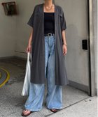 【エルビーシー/LBC】のダブルポケットVネックシャツワンピース 人気、トレンドファッション・服の通販 founy(ファニー) ファッション Fashion レディースファッション Fashion for Women ワンピース Dresses シャツワンピース / 1枚で着映えコーデ Shirt Dresses ダブル Double, Double-Breasted フェミニン Feminine, Girly ポケット Pocket, Pocket Detail ワーク Workwear, Utility Style thumbnail チャコール|ID: prp329100004837530 ipo3291000000035245718