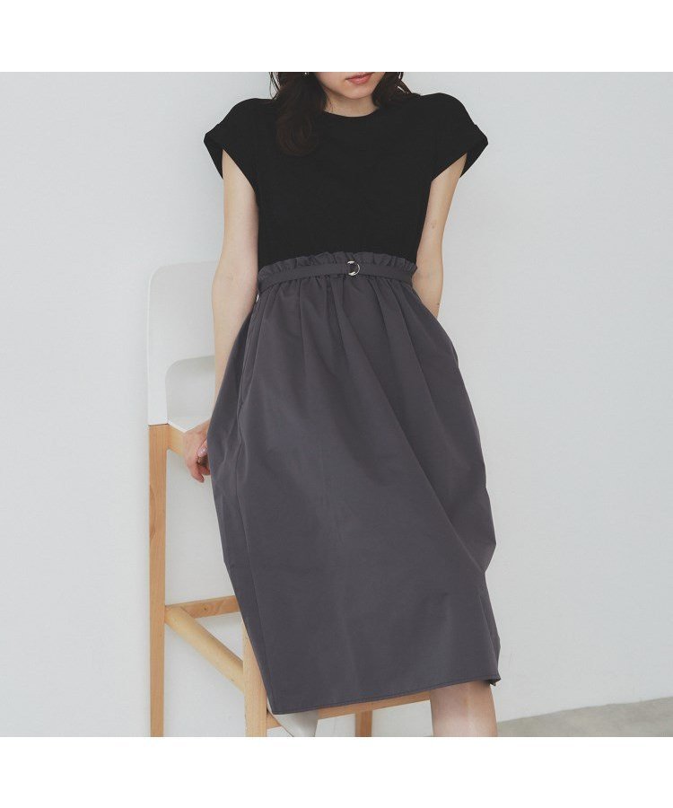 【インデックス/INDEX】のドッキングフレアワンピース【洗濯機洗い可】 人気、トレンドファッション・服の通販 founy(ファニー) 　ファッション　Fashion　レディースファッション　Fashion for Women　ワンピース　Dresses　シンプル　Simple, Minimal　スマート　Smart, Elegant　ドッキング　Docking, Mixed Material　フレア　Flare, Flared　ポケット　Pocket, Pocket Detail　 other-1|ID: prp329100004837534 ipo3291000000035245732