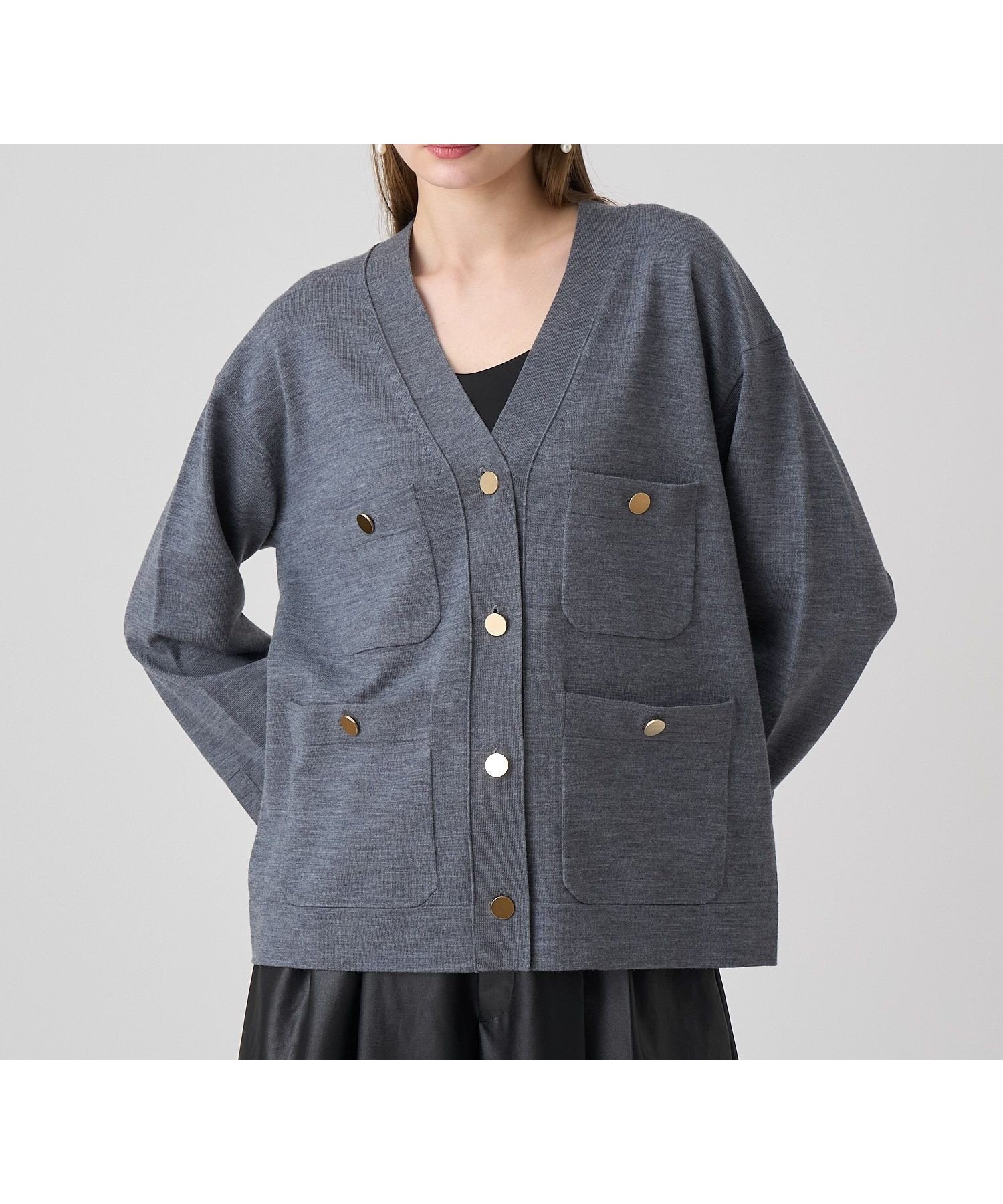 【アナイ/ANAYI】のエキストラファインメリノボクシー ジャケット カーディガン インテリア・キッズ・メンズ・レディースファッション・服の通販 founy(ファニー) 　ファッション　Fashion　レディースファッション　Fashion for Women　なめらか　Smooth, Silky Texture　カーディガン　Cardigan, Knitwear　ジャケット　Jacket, Outerwear　スマート　Smart, Elegant　ポケット　Pocket, Pocket Detail　再入荷　Restock / Back in Stock　秋　Autumn　A/W・秋冬　Autumn/Winter　grey|ID: prp329100004837537 ipo3291000000035245763