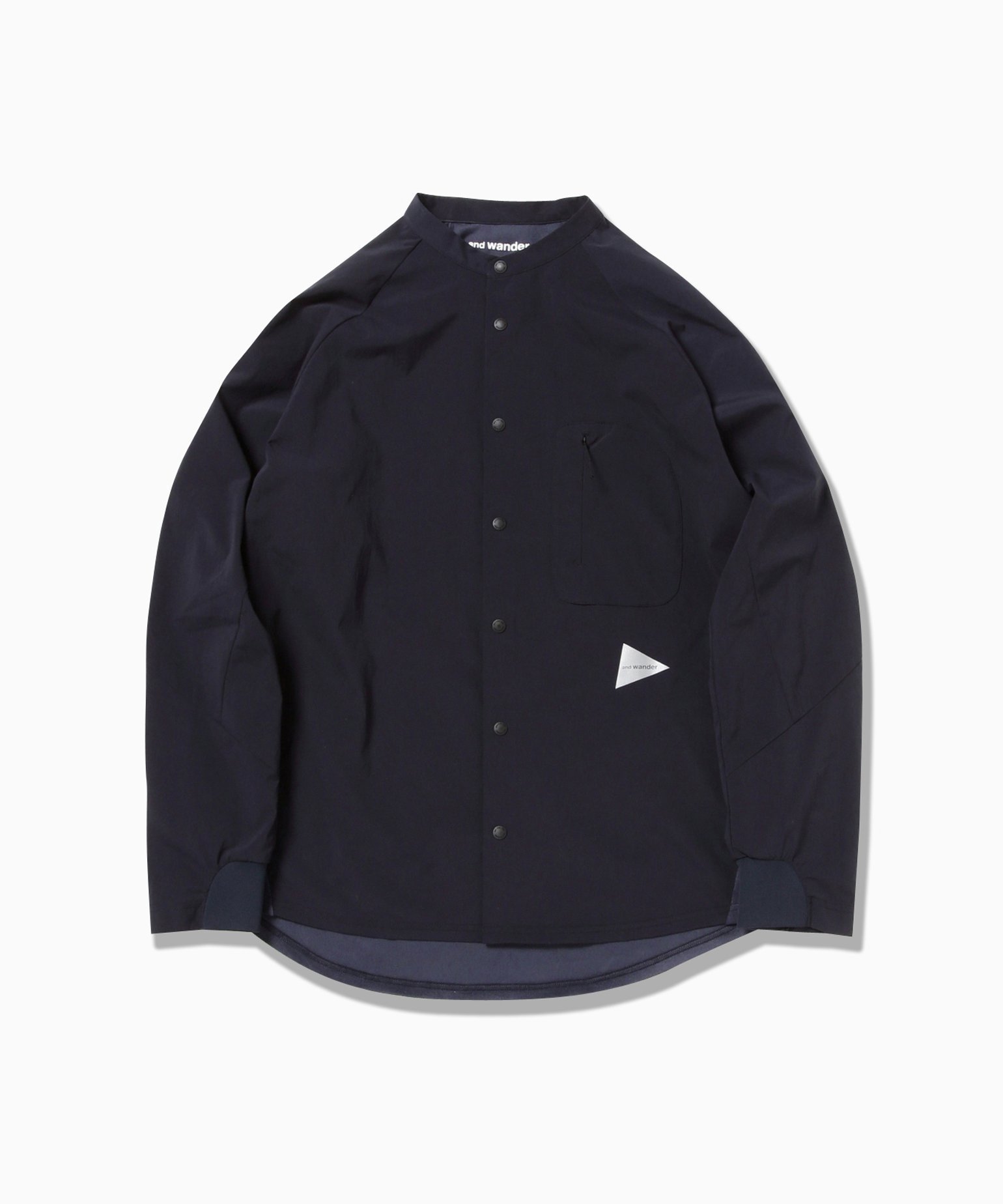 【アンドワンダー/and wander】のfleece base band collar shirt インテリア・キッズ・メンズ・レディースファッション・服の通販 founy(ファニー) 　ファッション　Fashion　レディースファッション　Fashion for Women　トップス・カットソー　Cut & Sew Tops　シャツ・ブラウス・オフィスカジュアル　Elegant Blouses & Button-Ups　ストレッチ　Stretch, Stretchy Fabric　navy|ID: prp329100004837540 ipo3291000000035245788