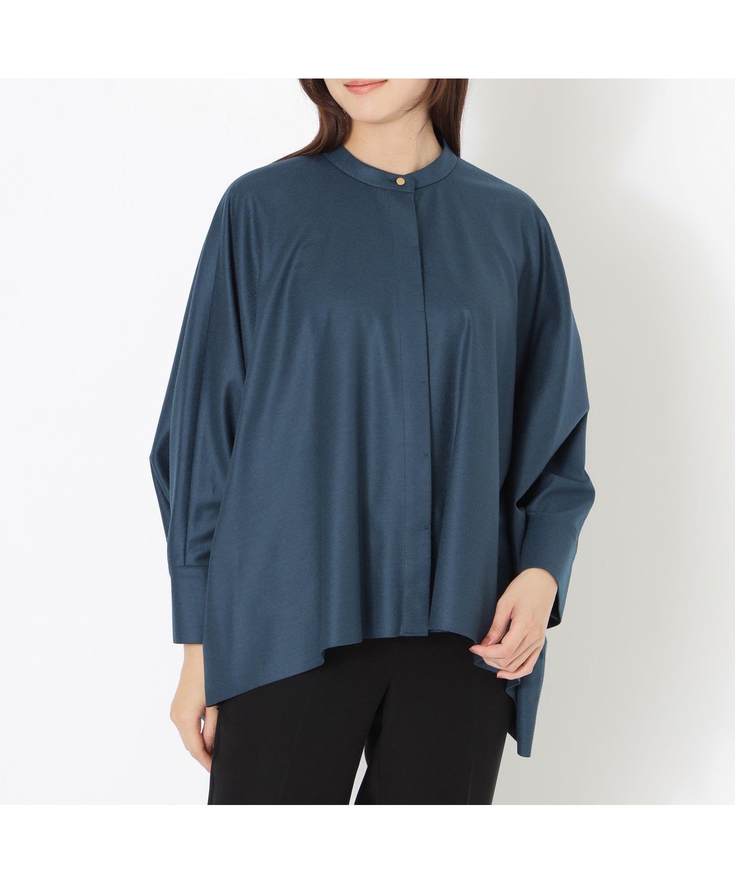 【エス エッセンシャルズ/S.ESSENTIALS】の【DRESOPHY】バランサーキュラーイレギュラーヘムブラウス インテリア・キッズ・メンズ・レディースファッション・服の通販 founy(ファニー) 　ファッション　Fashion　レディースファッション　Fashion for Women　トップス・カットソー　Cut & Sew Tops　シャツ・ブラウス・オフィスカジュアル　Elegant Blouses & Button-Ups　カットソー　Cut and Sewn Top　セットアップ　Set-Up, Coordinated Outfit　人気　Popular, Best Seller　ポンチョ　Poncho, Cape Style　ランダム　Random, Irregular　A/W・秋冬　Autumn/Winter　おすすめ　Recommended / Our Picks　ブルー|ID: prp329100004837543 ipo3291000000035245823