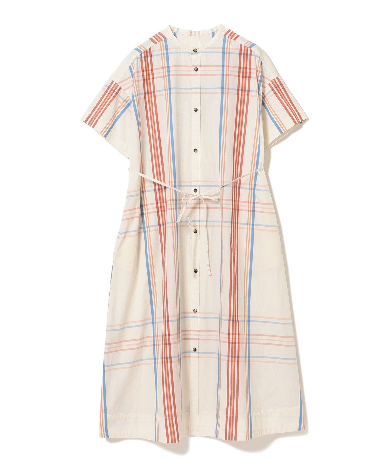 【ビームス ウイメン/BEAMS】のボーイビッグタータンワンピース インテリア・キッズ・メンズ・レディースファッション・服の通販 founy(ファニー) 　ファッション　Fashion　レディースファッション　Fashion for Women　ワンピース　Dresses　スタンド　Stand Collar, Upright Stand　チェック　Check, Plaid, Tartan　定番　Standard, Basic Item　バランス　Balance, Style Balance　リラックス　Relax, Relaxed Fit　エレガント 上品　Elegant　IVORY|ID: prp329100004837560 ipo3291000000035245999