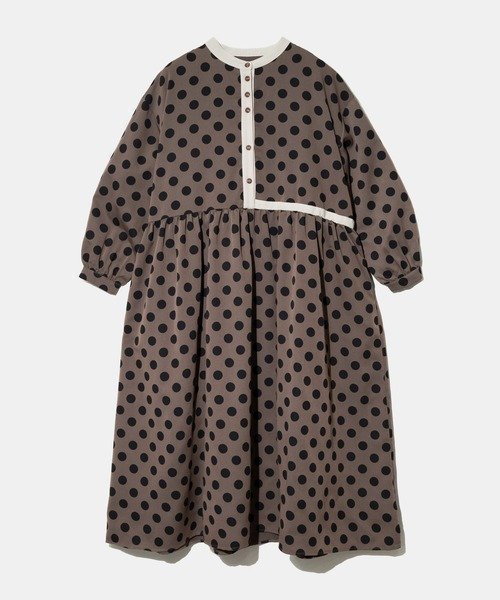 【ゴースローキャラバン/go slow caravan】のCOLORK/カラック ドット配色OP (WOMENS) インテリア・キッズ・メンズ・レディースファッション・服の通販 founy(ファニー) 　ファッション　Fashion　レディースファッション　Fashion for Women　シンプル　Simple, Minimal　ドット　Polka Dot, Dot Pattern　リラックス　Relax, Relaxed Fit　ブラウン|ID: prp329100004837563 ipo3291000000035246040