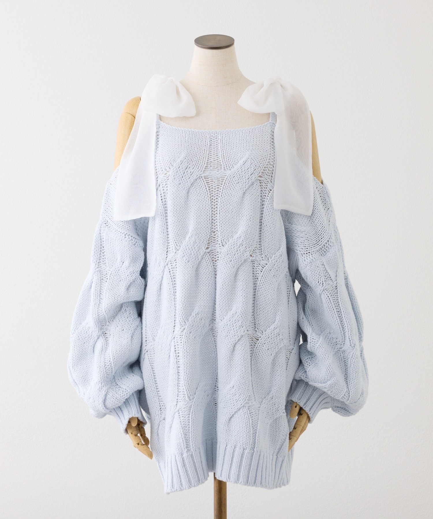 【ナイスクラップ/NICE CLAUP】のミルキーパレットニットミニワンピ/肩リボン インテリア・キッズ・メンズ・レディースファッション・服の通販 founy(ファニー) 　ファッション　Fashion　レディースファッション　Fashion for Women　ワンピース　Dresses　ショート　Short, Short Length　トレンド　Trend, Trending Now　バランス　Balance, Style Balance　リボン　Ribbon, Bow　ロング　Long, Long-Length　おすすめ　Recommended / Our Picks　2026年　2026　サックスブルー|ID: prp329100004837567 ipo3291000000035246052