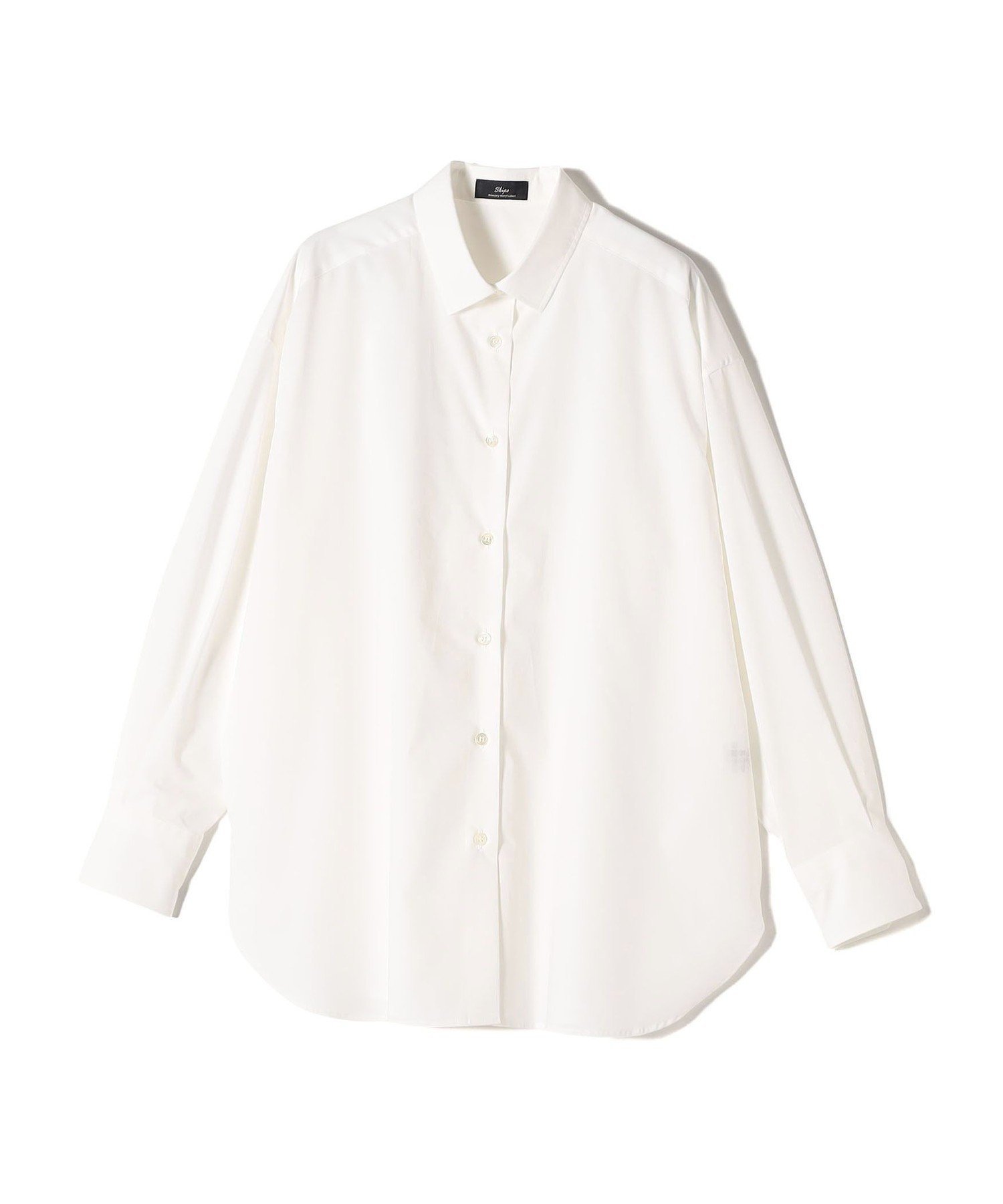 【シップス フォー ウィメン/SHIPS】のSHIPS Primary Navy Label コットン タイプライター ビッグ シャツ インテリア・キッズ・メンズ・レディースファッション・服の通販 founy(ファニー) 　ファッション　Fashion　レディースファッション　Fashion for Women　トップス・カットソー　Cut & Sew Tops　シャツ・ブラウス・オフィスカジュアル　Elegant Blouses & Button-Ups　ストライプ　Stripe, Striped Pattern　タイプライター　Typewriter Fabric, Crisp Cotton　デニム　Denim, Jeans Material　バランス　Balance, Style Balance　ビッグ　Big, Oversized　ベーシック　Basic, Essential　ボトム　Bottoms, Lower Wear　無地　Plain, Solid Color　おすすめ　Recommended / Our Picks　オフホワイト|ID: prp329100004837568 ipo3291000000035246057