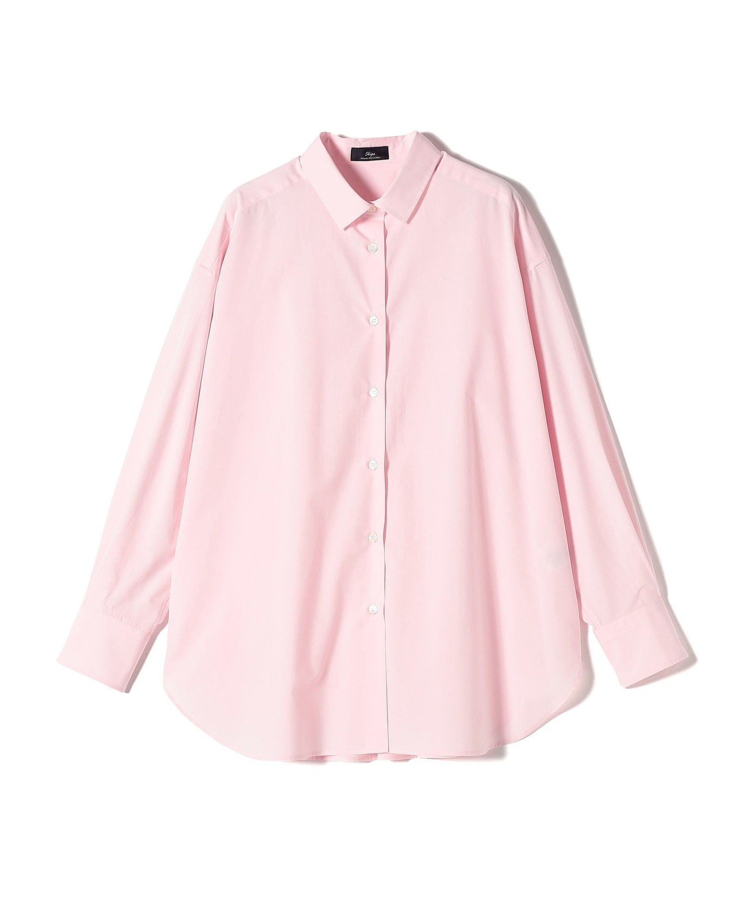 【シップス フォー ウィメン/SHIPS】のSHIPS Primary Navy Label コットン タイプライター ビッグ シャツ インテリア・キッズ・メンズ・レディースファッション・服の通販 founy(ファニー) 　ファッション　Fashion　レディースファッション　Fashion for Women　トップス・カットソー　Cut & Sew Tops　シャツ・ブラウス・オフィスカジュアル　Elegant Blouses & Button-Ups　ストライプ　Stripe, Striped Pattern　タイプライター　Typewriter Fabric, Crisp Cotton　デニム　Denim, Jeans Material　バランス　Balance, Style Balance　ビッグ　Big, Oversized　ベーシック　Basic, Essential　ボトム　Bottoms, Lower Wear　無地　Plain, Solid Color　おすすめ　Recommended / Our Picks　ライトピンク|ID: prp329100004837568 ipo3291000000035246058