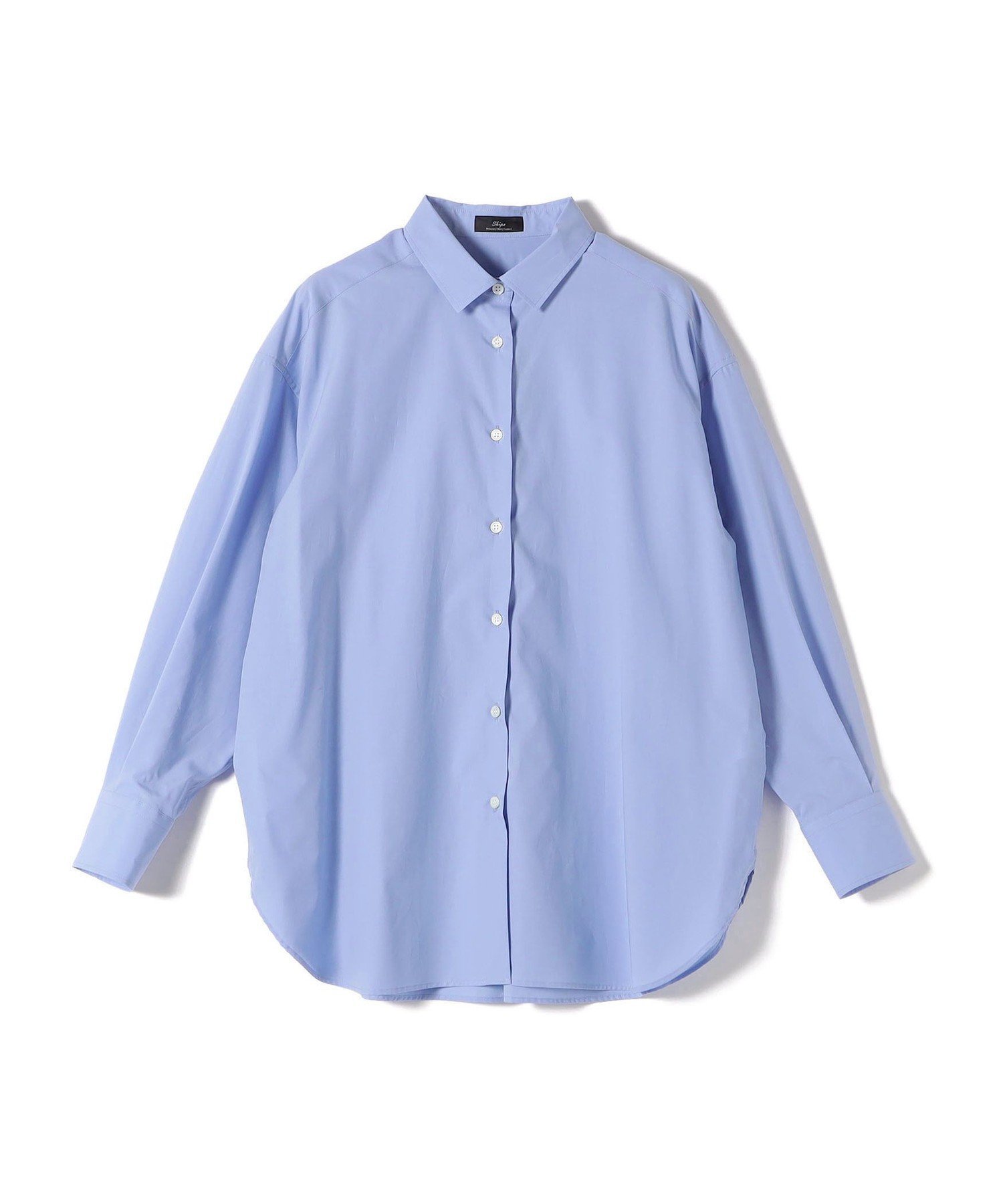 【シップス フォー ウィメン/SHIPS】のSHIPS Primary Navy Label コットン タイプライター ビッグ シャツ インテリア・キッズ・メンズ・レディースファッション・服の通販 founy(ファニー) 　ファッション　Fashion　レディースファッション　Fashion for Women　トップス・カットソー　Cut & Sew Tops　シャツ・ブラウス・オフィスカジュアル　Elegant Blouses & Button-Ups　ストライプ　Stripe, Striped Pattern　タイプライター　Typewriter Fabric, Crisp Cotton　デニム　Denim, Jeans Material　バランス　Balance, Style Balance　ビッグ　Big, Oversized　ベーシック　Basic, Essential　ボトム　Bottoms, Lower Wear　無地　Plain, Solid Color　おすすめ　Recommended / Our Picks　ライトブルー|ID: prp329100004837568 ipo3291000000035246060