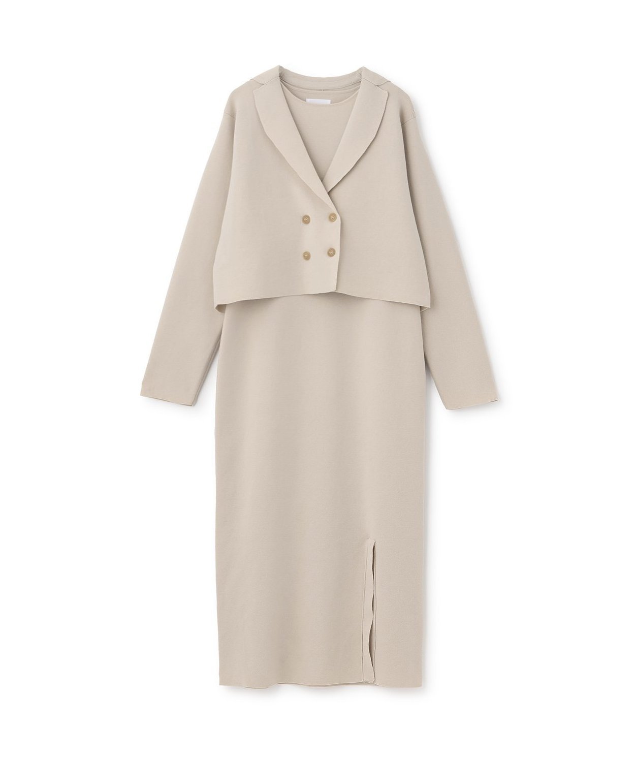 【ナルミヤ オンライン/NARUMIYA ONLINE】のニットジャケットワンピースセット インテリア・キッズ・メンズ・レディースファッション・服の通販 founy(ファニー) 　ファッション　Fashion　レディースファッション　Fashion for Women　アウター　Coat / Outerwear Collection　レディースジャケット・軽アウター　Jackets　おすすめ　Recommended / Our Picks　シンプル　Simple, Minimal　ジャケット　Jacket, Outerwear　セットアップ　Set-Up, Coordinated Outfit　エレガント 上品　Elegant　夏　Summer　春　Spring　S/S・春夏　SS, Spring/Summer, Warm Season　薄ベージュ|ID: prp329100004837569 ipo3291000000035246064