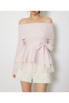 【リエンダ/rienda】のチュールレイヤードペプラムニットトップス 人気、トレンドファッション・服の通販 founy(ファニー) ファッション Fashion レディースファッション Fashion for Women トップス・カットソー Cut & Sew Tops ニット Knit Tops & Sweaters シンプル Simple, Minimal スウェット / スエット Sweatshirt, Sweatwear チュール Tulip, Tulip Motif フィット Fit, Slim Fit ペプラム Peplum, Flared Hem 再入荷 Restock / Back in Stock thumbnail PNK|ID: prp329100004837578 ipo3291000000035246132