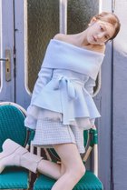 【リエンダ/rienda】のチュールレイヤードペプラムニットトップス 人気、トレンドファッション・服の通販 founy(ファニー) ファッション Fashion レディースファッション Fashion for Women トップス・カットソー Cut & Sew Tops ニット Knit Tops & Sweaters シンプル Simple, Minimal スウェット / スエット Sweatshirt, Sweatwear チュール Tulip, Tulip Motif フィット Fit, Slim Fit ペプラム Peplum, Flared Hem 再入荷 Restock / Back in Stock thumbnail BLU|ID: prp329100004837578 ipo3291000000035246133