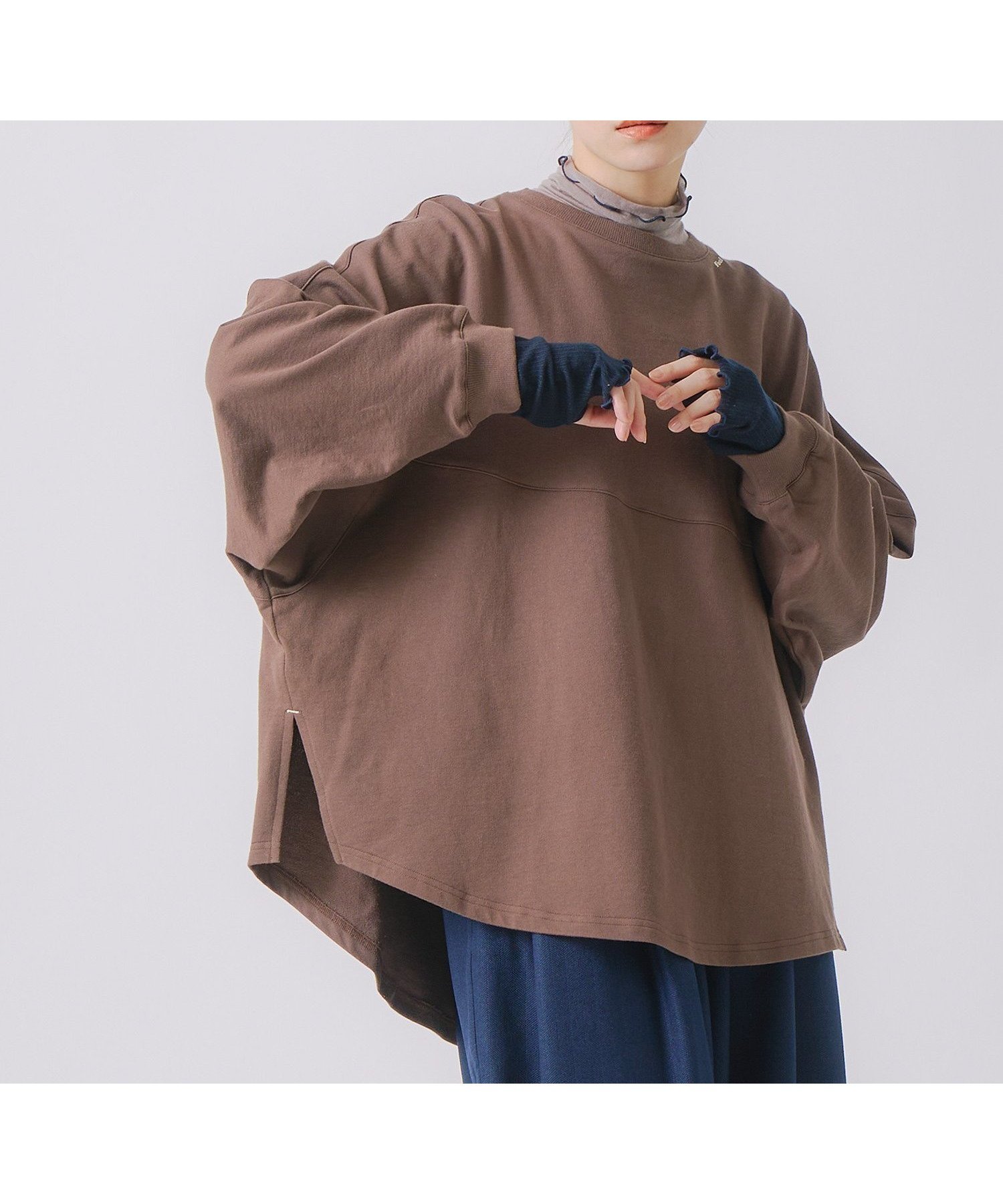 【ビーアパートメント/b apartment / MEN】の「WHYTO. / ホワイト」ラウンド切り替えスウェット インテリア・キッズ・メンズ・レディースファッション・服の通販 founy(ファニー) 　ファッション　Fashion　メンズファッション　Fashion for Men　スウェット / スエット　Sweatshirt, Sweatwear　ラウンド　Round, Round Neck　A/W・秋冬　Autumn/Winter　再入荷　Restock / Back in Stock　BROWN|ID: prp329100004837585 ipo3291000000035246235