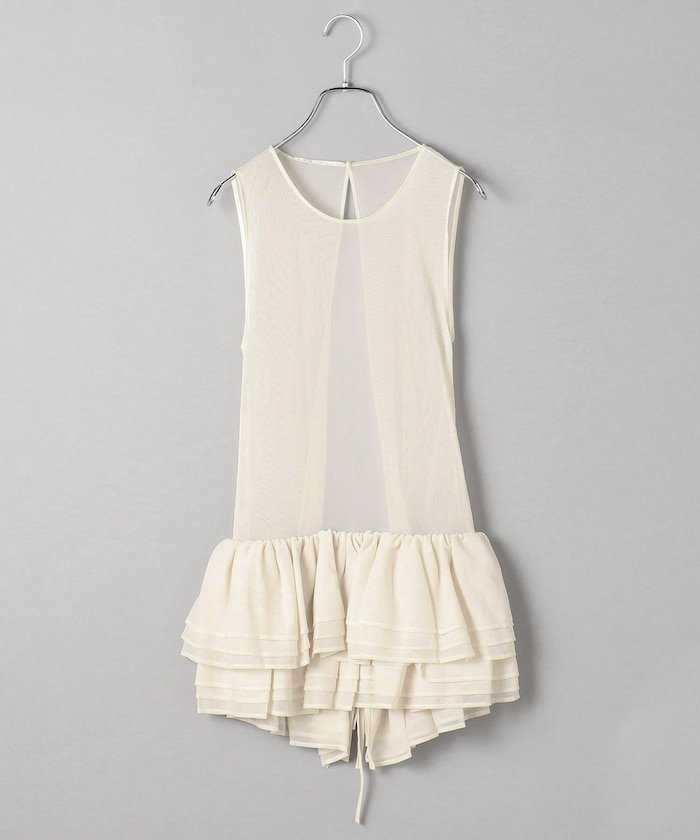 【フリークスストア/FREAK'S STORE】のTulle tunic dress 24SS インテリア・キッズ・メンズ・レディースファッション・服の通販 founy(ファニー) 　ファッション　Fashion　レディースファッション　Fashion for Women　トップス・カットソー　Cut & Sew Tops　ワンピース　Dresses　フォーマル・パーティードレス・結婚式用ドレス　Elegant & Casual Dresses　チュニック　Tunic Tops & Dresses　2024年　2024　2024春夏・S/S　Spring/Summer 2024 SS24　おすすめ　Recommended / Our Picks　ギャザー　Gathered, Ruffled　スウェット / スエット　Sweatshirt, Sweatwear　タンク　Tank Top, Sleeveless Top　チュニック　Tunic, Long Top　チュール　Tulip, Tulip Motif　ドレス　Dress, One-Piece　フリル　Frill, Ruffle　リボン　Ribbon, Bow　夏　Summer　S/S・春夏　SS, Spring/Summer, Warm Season　ホワイト|ID: prp329100004837594 ipo3291000000035246516