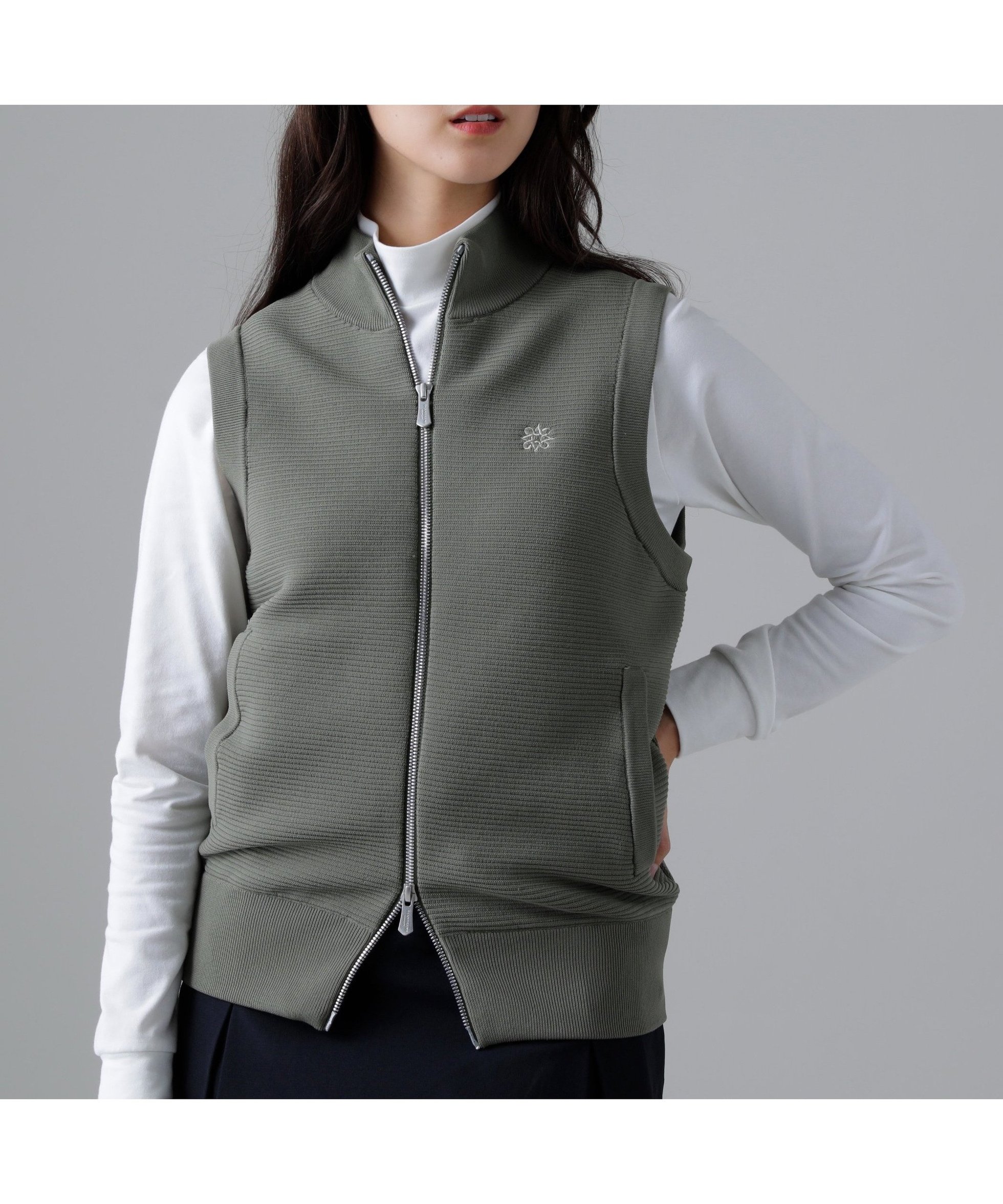 【セントアンドリュース/St ANDREWS】の14Gフルジップアップニットベスト (WOMENS) インテリア・キッズ・メンズ・レディースファッション・服の通販 founy(ファニー) 　ファッション　Fashion　レディースファッション　Fashion for Women　アウター　Coat / Outerwear Collection　トップス・カットソー　Cut & Sew Tops　ニット　Knit Tops & Sweaters　ベスト&ジレ / 重ね着スタイル　Vests & Gilets　インナー　Innerwear　ゴルフ　Golf　バランス　Balance, Style Balance　フロント　Front, Front Design　軽量　Lightweight, Ultra Light　カーキ|ID: prp329100004837597 ipo3291000000035246699
