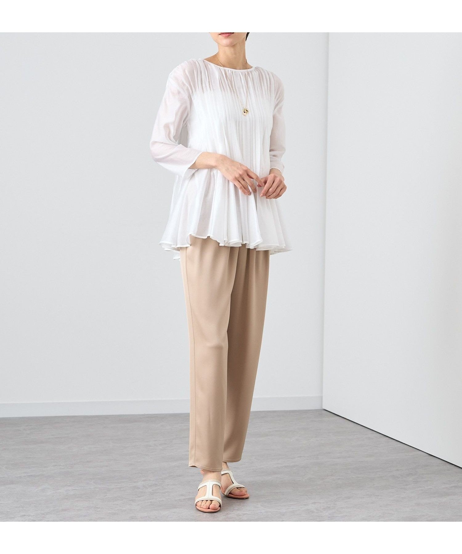 【アナイ/ANAYI】のシアーオーガンジーマチフレア ブラウス インテリア・キッズ・メンズ・レディースファッション・服の通販 founy(ファニー) 　ファッション　Fashion　レディースファッション　Fashion for Women　トップス・カットソー　Cut & Sew Tops　シャツ・ブラウス・オフィスカジュアル　Elegant Blouses & Button-Ups　オーガンジー　Organza Fabric　シアー　Sheer, See-Through　ショート　Short, Short Length　スマート　Smart, Elegant　ロング　Long, Long-Length　S/S・春夏　SS, Spring/Summer, Warm Season　再入荷　Restock / Back in Stock　夏　Summer　white|ID: prp329100004837607 ipo3291000000035246851