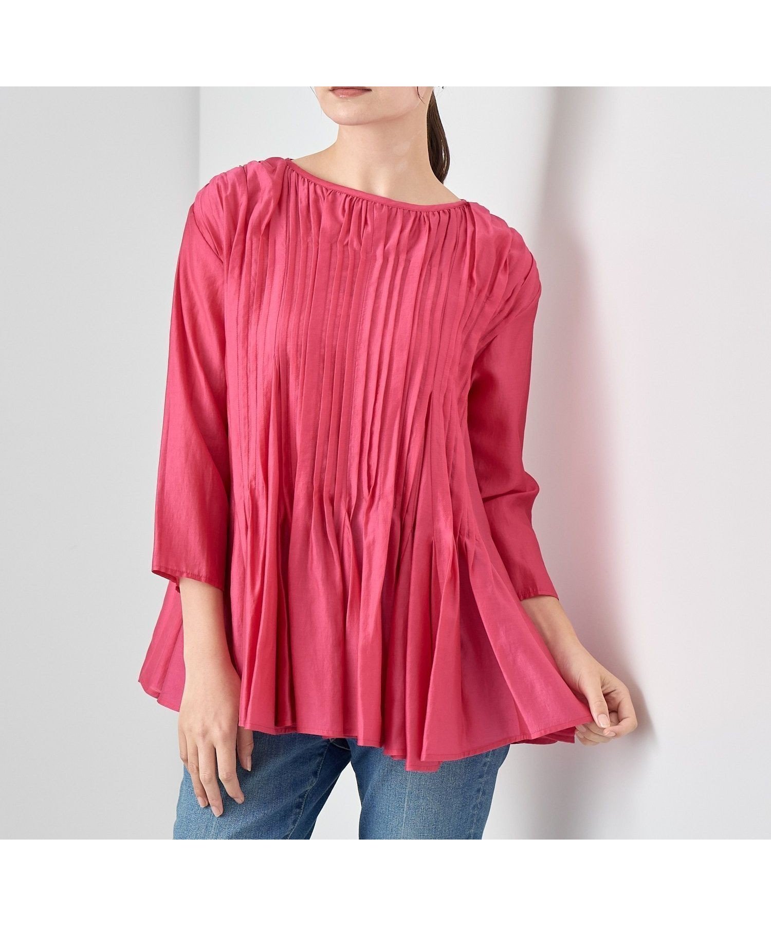 【アナイ/ANAYI】のシアーオーガンジーマチフレア ブラウス インテリア・キッズ・メンズ・レディースファッション・服の通販 founy(ファニー) 　ファッション　Fashion　レディースファッション　Fashion for Women　トップス・カットソー　Cut & Sew Tops　シャツ・ブラウス・オフィスカジュアル　Elegant Blouses & Button-Ups　オーガンジー　Organza Fabric　シアー　Sheer, See-Through　ショート　Short, Short Length　スマート　Smart, Elegant　ロング　Long, Long-Length　S/S・春夏　SS, Spring/Summer, Warm Season　再入荷　Restock / Back in Stock　夏　Summer　pink|ID: prp329100004837607 ipo3291000000035246852