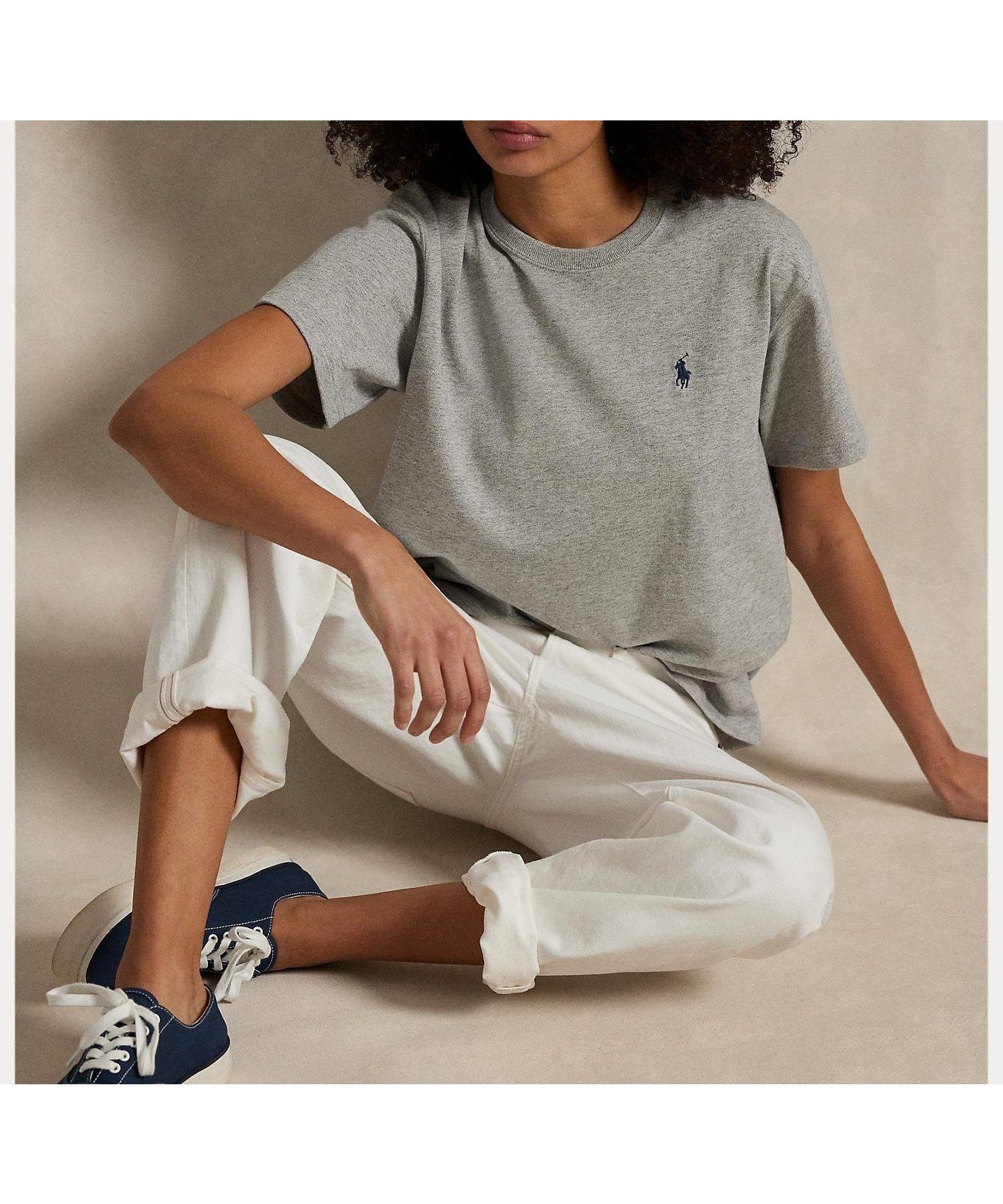 【ラルフローレン/RALPH LAUREN】のコットン ジャージー クルーネック Tシャツ インテリア・キッズ・メンズ・レディースファッション・服の通販 founy(ファニー) 　ファッション　Fashion　レディースファッション　Fashion for Women　トップス・カットソー　Cut & Sew Tops　シャツ・ブラウス・オフィスカジュアル　Elegant Blouses & Button-Ups　ロングTシャツ・Tシャツ　Longline T-Shirts & Tees　フィット　Fit, Slim Fit　リラックス　Relax, Relaxed Fit　半袖　Short Sleeve, Half Sleeve　020グレー|ID: prp329100004837620 ipo3291000000035247101