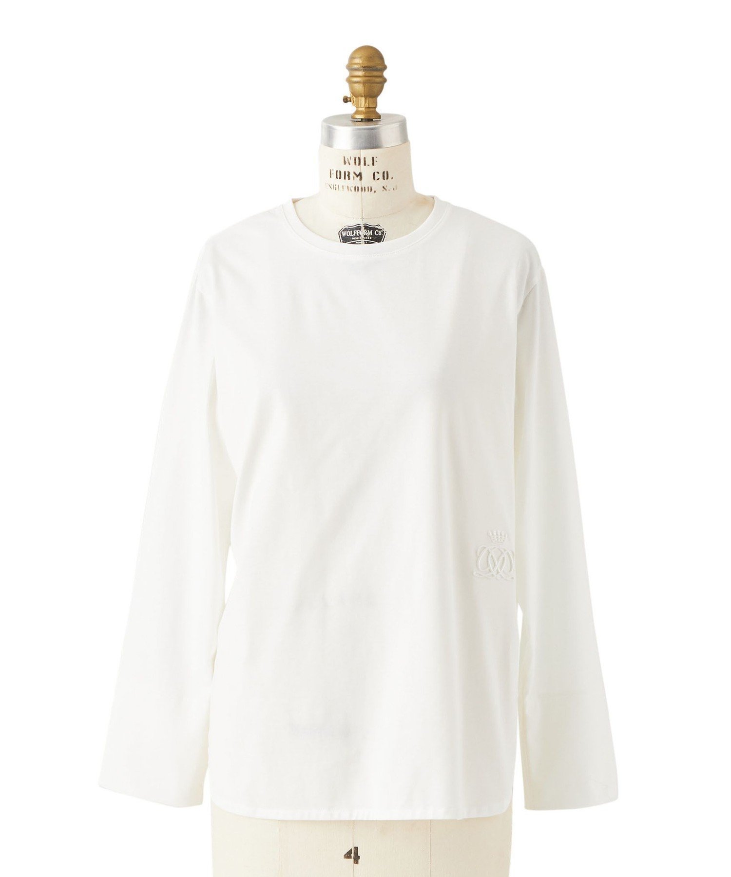 【ドゥロワー/DRAWER】のコットン天竺ロングスリーブTシャツ インテリア・キッズ・メンズ・レディースファッション・服の通販 founy(ファニー) 　ファッション　Fashion　レディースファッション　Fashion for Women　トップス・カットソー　Cut & Sew Tops　シャツ・ブラウス・オフィスカジュアル　Elegant Blouses & Button-Ups　ロングTシャツ・Tシャツ　Longline T-Shirts & Tees　カッティング　Cutting Detail　カットソー　Cut and Sewn Top　スリーブ　Sleeve, Long Sleeve / Short Sleeve　ロング　Long, Long-Length　エレガント 上品　Elegant　WHITE|ID: prp329100004837644 ipo3291000000035247405