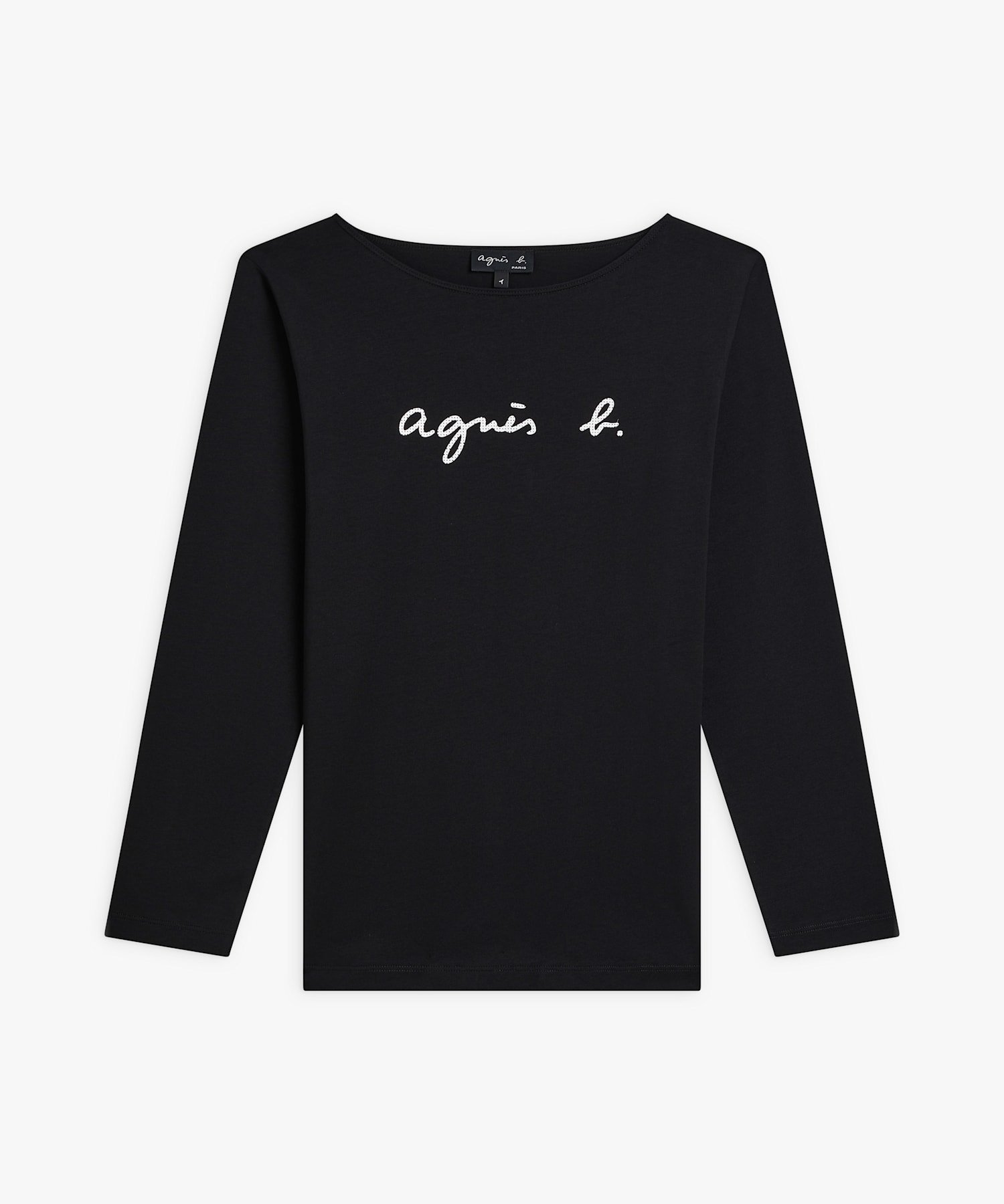 【アニエスベー ファム/agnes b. FEMME】のロゴ プリント コットン ボートネック 長袖 Tシャツ New Bow 人気、トレンドファッション・服の通販 founy(ファニー) 　ファッション　Fashion　レディースファッション　Fashion for Women　トップス・カットソー　Cut & Sew Tops　シャツ・ブラウス・オフィスカジュアル　Elegant Blouses & Button-Ups　ロングTシャツ・Tシャツ　Longline T-Shirts & Tees　プリント　Print, Printed Pattern　人気　Popular, Best Seller　定番　Standard, Basic Item　長袖　Long Sleeve, Full Sleeve　 other-1|ID: prp329100004837646 ipo3291000000035247419