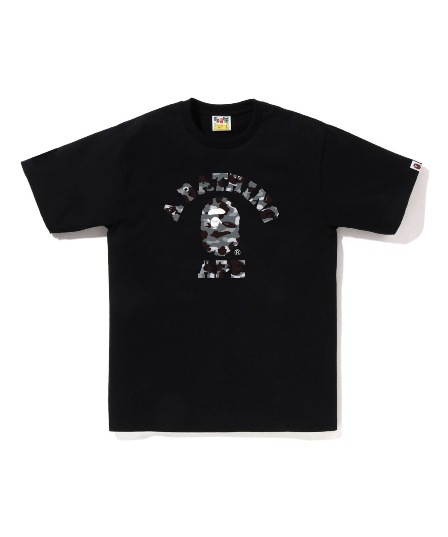 【ア ベイシング エイプ/A BATHING APE】の1ST CAMO COLLEGE TEE インテリア・キッズ・メンズ・レディースファッション・服の通販 founy(ファニー) 　ファッション　Fashion　レディースファッション　Fashion for Women　インナー　Innerwear　ショート　Short, Short Length　スリーブ　Sleeve, Long Sleeve / Short Sleeve　フロント　Front, Front Design　プリント　Print, Printed Pattern　ラバー　Rubber, Rubber Sole　BKxGY|ID: prp329100004837657 ipo3291000000035247565
