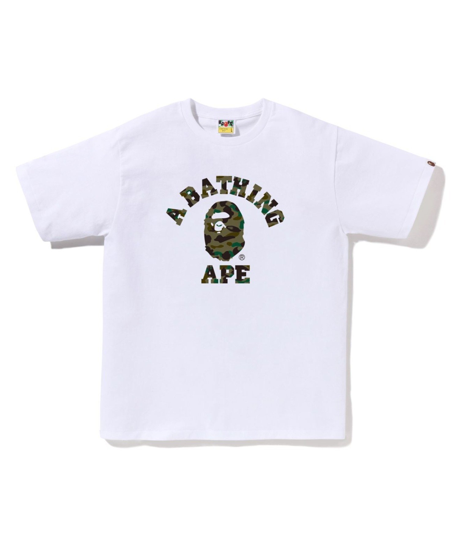 【ア ベイシング エイプ/A BATHING APE】の1ST CAMO COLLEGE TEE インテリア・キッズ・メンズ・レディースファッション・服の通販 founy(ファニー) 　ファッション　Fashion　レディースファッション　Fashion for Women　インナー　Innerwear　ショート　Short, Short Length　スリーブ　Sleeve, Long Sleeve / Short Sleeve　フロント　Front, Front Design　プリント　Print, Printed Pattern　ラバー　Rubber, Rubber Sole　WHxGR|ID: prp329100004837657 ipo3291000000035247567