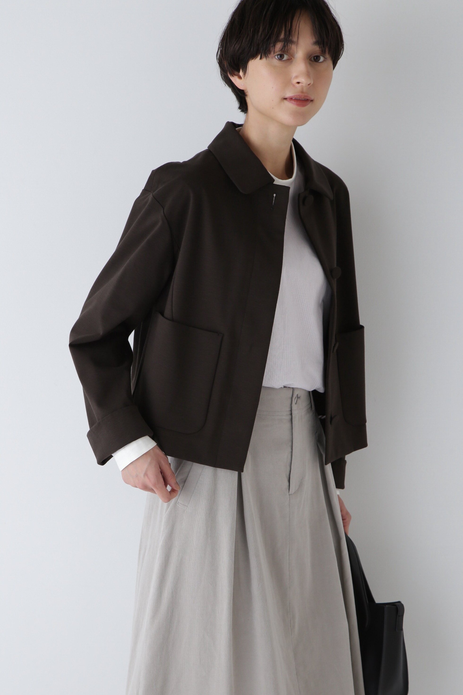 【ヒューマンウーマン/HUMAN WOMAN】のストレッチポンチジャケット インテリア・キッズ・メンズ・レディースファッション・服の通販 founy(ファニー) 　ファッション　Fashion　レディースファッション　Fashion for Women　アウター　Coat / Outerwear Collection　レディースジャケット・軽アウター　Jackets　おすすめ　Recommended / Our Picks　インナー　Innerwear　コンパクト　Compact, Small Size　ジャケット　Jacket, Outerwear　ストレッチ　Stretch, Stretchy Fabric　セットアップ　Set-Up, Coordinated Outfit　ボックス　Boxy, Box Shape　ボトム　Bottoms, Lower Wear　ブラウン|ID: prp329100004838310 ipo3291000000035255183