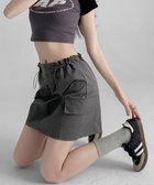 【ミニミニストア/miniministore】のカーゴスカート ミニスカートハイウエスト ダークグレー|ID: prp329100004838461 ipo3291000000035256949