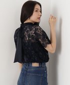 【ピンキーアンドダイアン/Pinky&Dianne】のリーフレースバックリボンブラウス 人気、トレンドファッション・服の通販 founy(ファニー) ファッション Fashion レディースファッション Fashion for Women トップス・カットソー Cut & Sew Tops シャツ・ブラウス・オフィスカジュアル Elegant Blouses & Button-Ups インナーキャミ Inner Camisole サテン Satin, Glossy Fabric シフォン Chiffon, Lightweight Fabric スタンダード Standard, Basic スタンド Stand Collar, Upright Stand ストレッチ Stretch, Stretchy Fabric デコルテ Décolleté, Neckline リボン Ribbon, Bow レース Lace, Lace Fabric エレガント 上品 Elegant thumbnail ネイビー|ID: prp329100004839241 ipo3291000000035264015