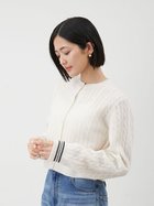 【ミラオーウェン/Mila Owen】のカシミヤタッチ配色ケーブルニットカーディガン WHT[001]|ID: prp329100004839823 ipo3291000000035330281