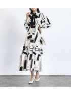 【ヴァン/Vin】のモノトーンジオメトリックワンピース アイボリー|ID: prp329100004841129 ipo3291000000035281894