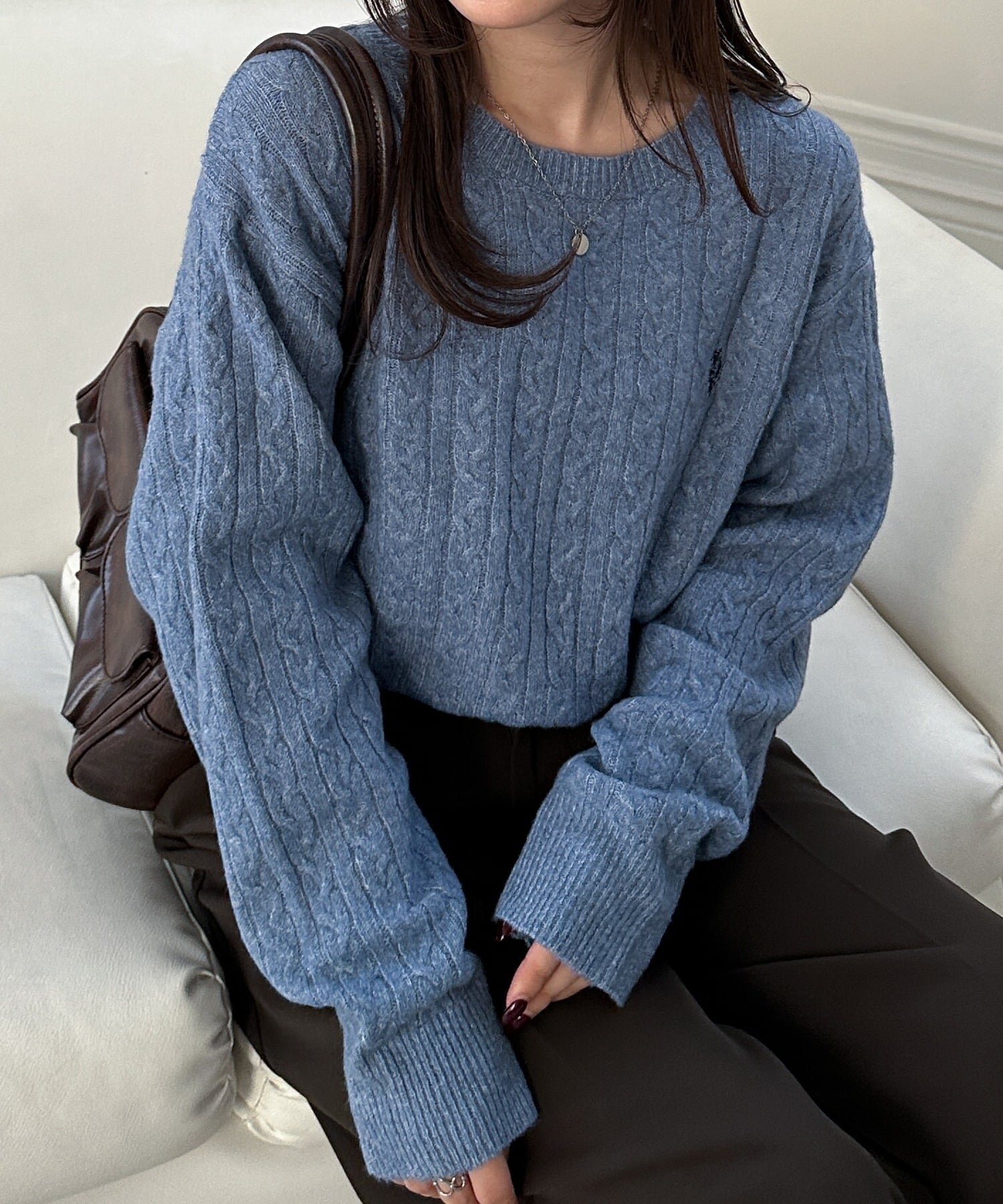 【ラナン/Ranan】の【U.S. POLO ASSN.】ワンポイントケーブルニット インテリア・キッズ・メンズ・レディースファッション・服の通販 founy(ファニー) ファッション Fashion レディースファッション Fashion for Women トップス・カットソー Cut & Sew Tops ニット Knit Tops & Sweaters イタリア Italy インナー Innerwear 腕時計 Wristwatch クラシカル Classical, Vintage-Inspired コレクション Collection, Seasonal Line コーデュロイ Corduroy, Cord Fabric シンプル Simple, Minimal スラックス Slacks, Dress Pants デニム Denim, Jeans Material 人気 Popular, Best Seller ベーシック Basic, Essential ボトム Bottoms, Lower Wear ポケット Pocket, Pocket Detail メランジ Melange, Mixed Yarn メンズ Men's, Menswear ワンポイント One Point, Statement Accent ブルー|ID: prp329100004843671 ipo3291000000036251983