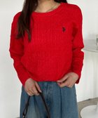【ラナン/Ranan】の【U.S. POLO ASSN.】ワンポイントケーブルニット 人気、トレンドファッション・服の通販 founy(ファニー) ファッション Fashion レディースファッション Fashion for Women トップス・カットソー Cut & Sew Tops ニット Knit Tops & Sweaters イタリア Italy インナー Innerwear 腕時計 Wristwatch クラシカル Classical, Vintage-Inspired コレクション Collection, Seasonal Line コーデュロイ Corduroy, Cord Fabric シンプル Simple, Minimal スラックス Slacks, Dress Pants デニム Denim, Jeans Material 人気 Popular, Best Seller ベーシック Basic, Essential ボトム Bottoms, Lower Wear ポケット Pocket, Pocket Detail メランジ Melange, Mixed Yarn メンズ Men's, Menswear ワンポイント One Point, Statement Accent thumbnail レッド|ID: prp329100004843671 ipo3291000000036251991