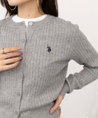 【セットアップセブン/SETUP7】のU.S. POLO ASSN./ワンポイントロゴ ポニー刺繍 ミニケーブルカーディガン GRY|ID: prp329100004843684 ipo3291000000035304153