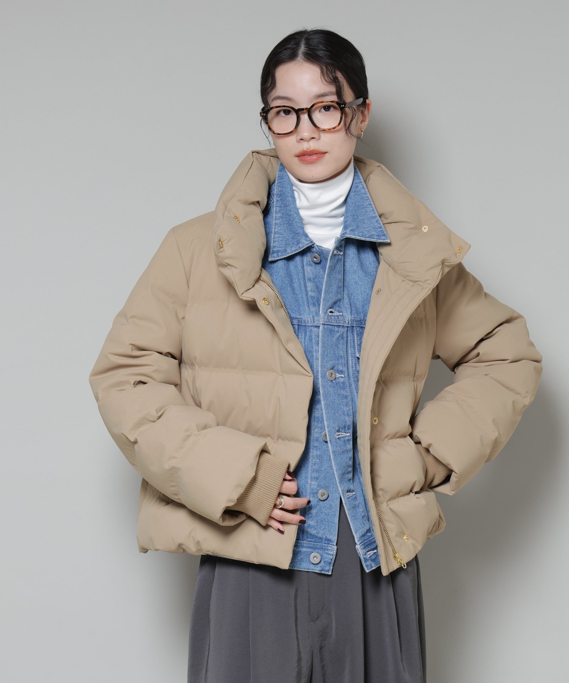 【ナノ ユニバース/nano universe】のボリュームネックダウンショートコート インテリア・キッズ・メンズ・レディースファッション・服の通販 founy(ファニー) 　ファッション　Fashion　レディースファッション　Fashion for Women　アウター　Coat / Outerwear Collection　コート・ロングコート・ピーコート　Long Coats, Peacoats & More　アクセサリー　Fashion Accessories　コンパクト　Compact, Small Size　ショート　Short, Short Length　スラックス　Slacks, Dress Pants　ダウン　Down, Puffer　時計　Watch, Wristwatch　バランス　Balance, Style Balance　フェザー　Feather, Feather Detail　ベーシック　Basic, Essential　ワイド　Wide, Wide Fit　冬　Winter / This Winter　アウトレット　Outlet / Clearance　おすすめ　Recommended / Our Picks　ビジネス 仕事 通勤　Business / Work / Commuting　2025年　2025　2025-2026秋冬・A/W　Autumn/Winter 2025–26 AW25–26　ベージュ|ID: prp329100004843856 ipo3291000000035306811